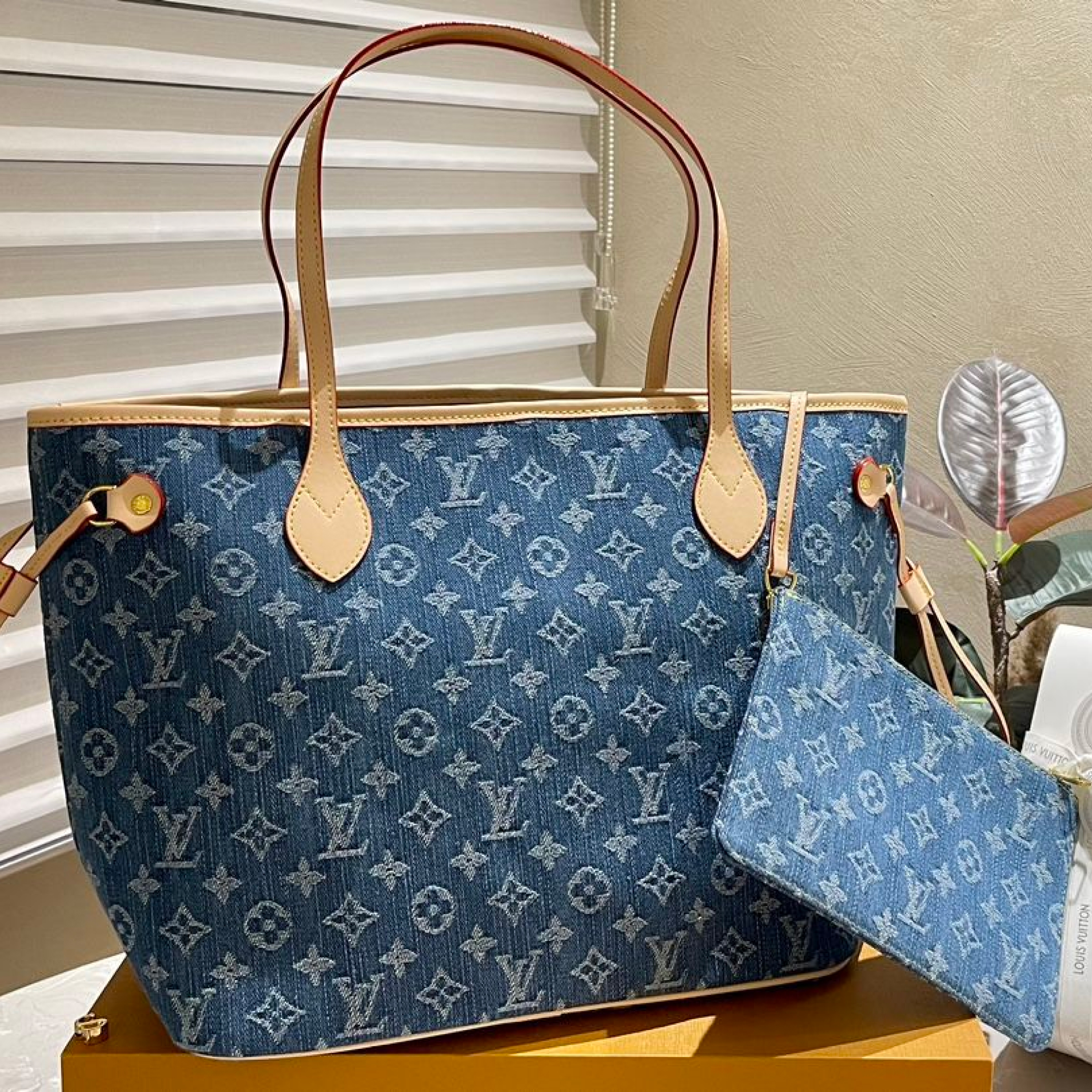 Designer Monogram Neverfull PM Classic Bag - Denim Bag - Gorchic - $129.99
