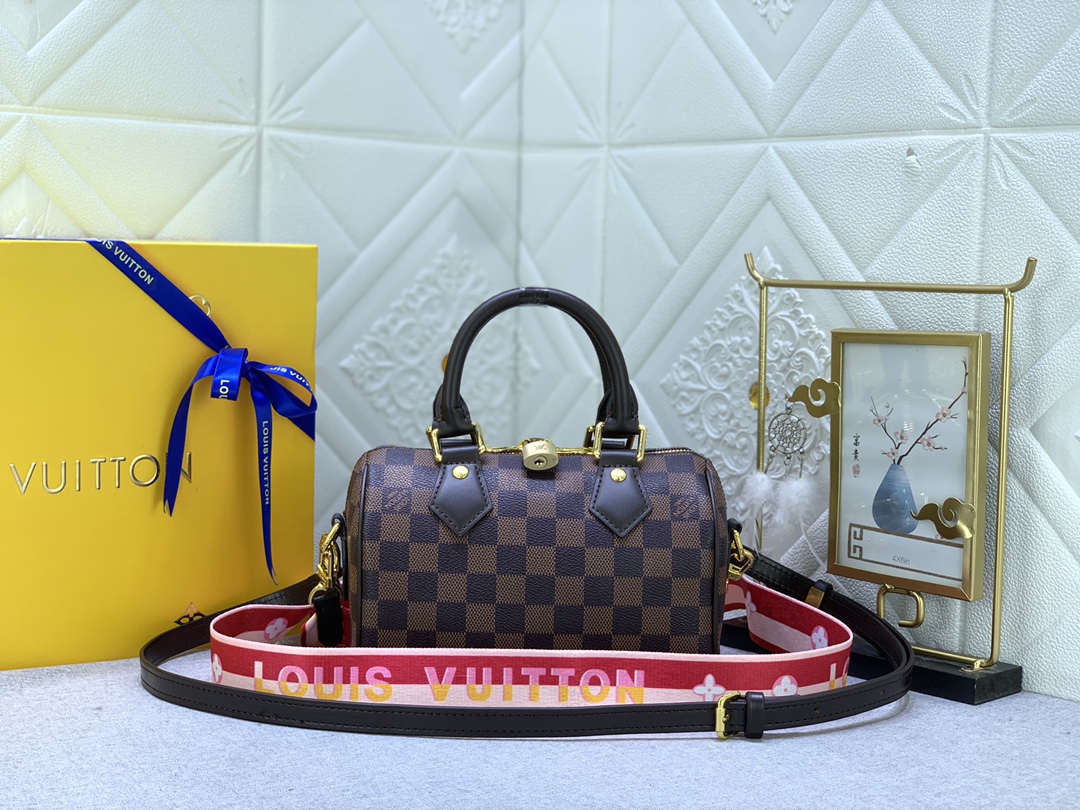 Designer Monogram Speedy Bandoulière 20 Damier Ebene Women Handbag - Bag - Gorchic - $117.99