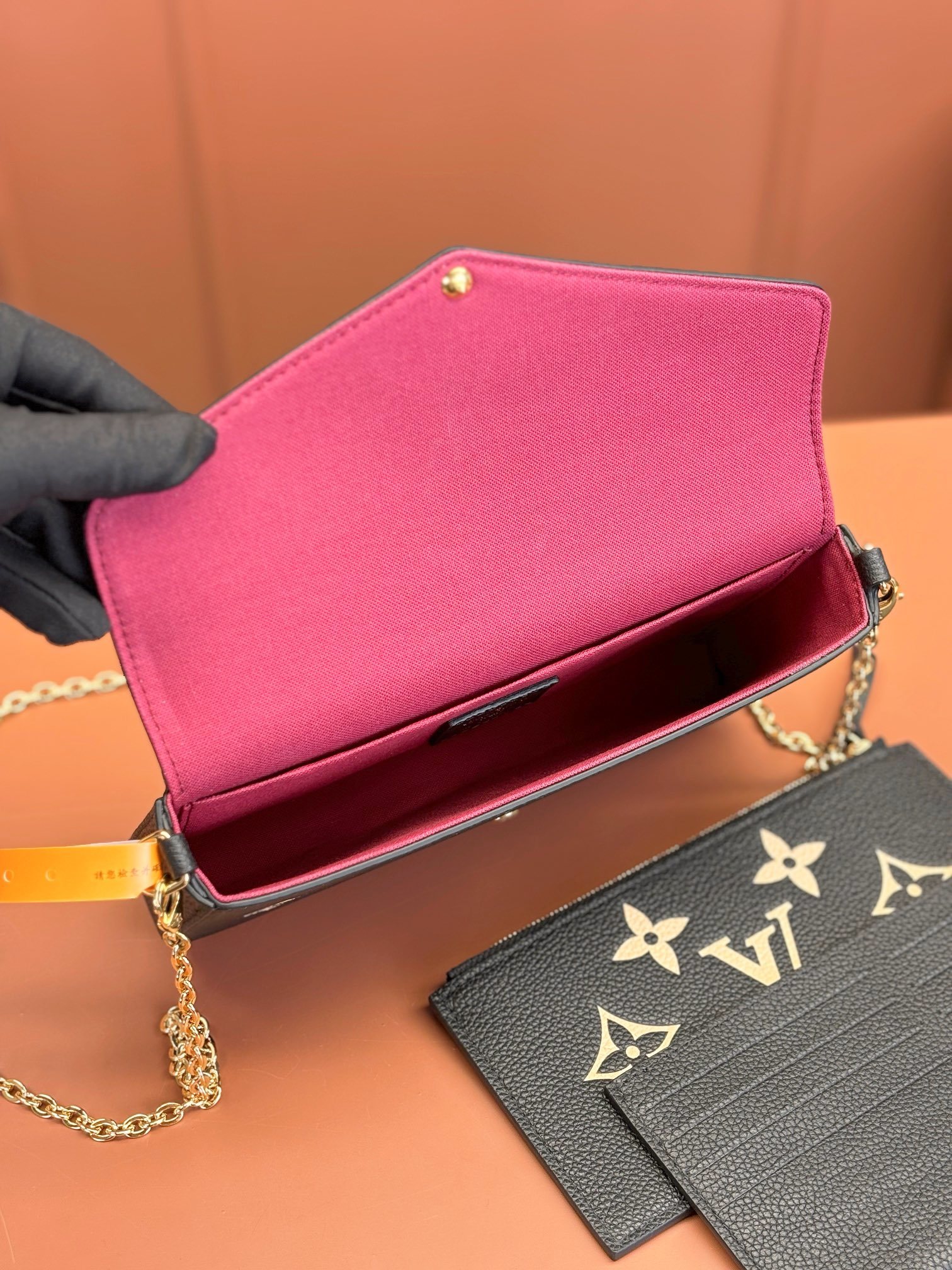 Designer Monogram POCHETTE FÉLICIE Chain Bag - Black Embossed Bag - Gorchic - $82.99