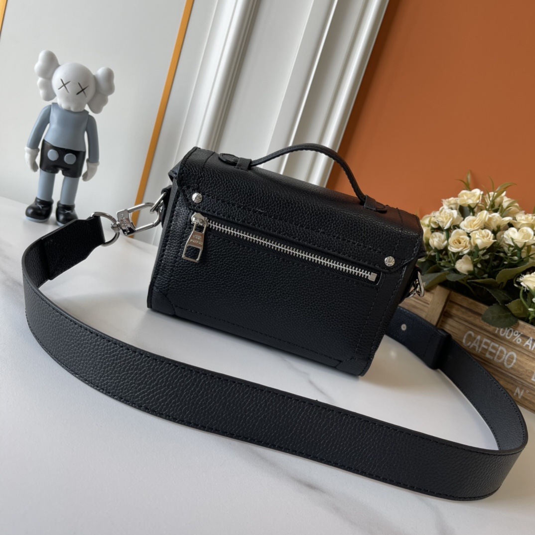 Designer Monogram Soul Trunk Black Leather Handbag - Gorchic - $164.99