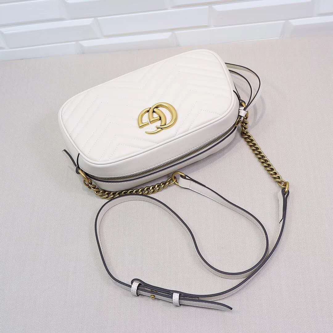 Double-G Calfskin Matelasse GG Marmont Chain Shoulder Bag - Gorchic - $117.99