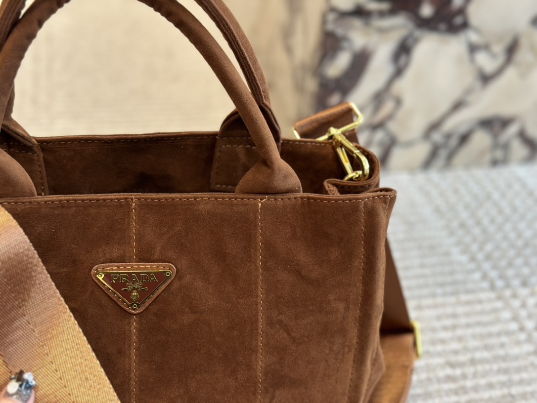 Saffiano texture Suede Triangle Label Classic Bag - Gorchic - $134.99