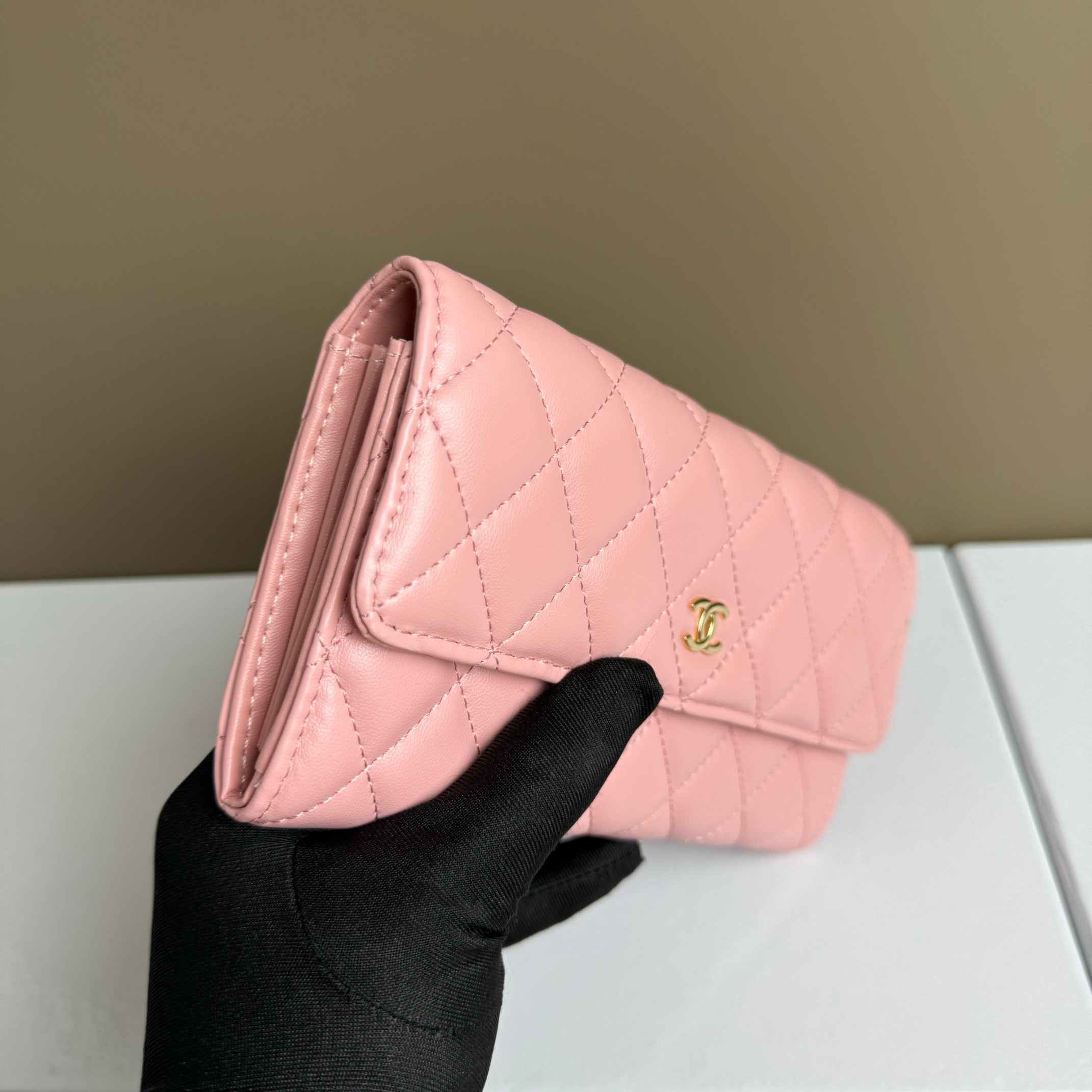 CC Inspired Counterfeit Caviar Leather Wallet-Pink Wallet - Gorchic - $59.99