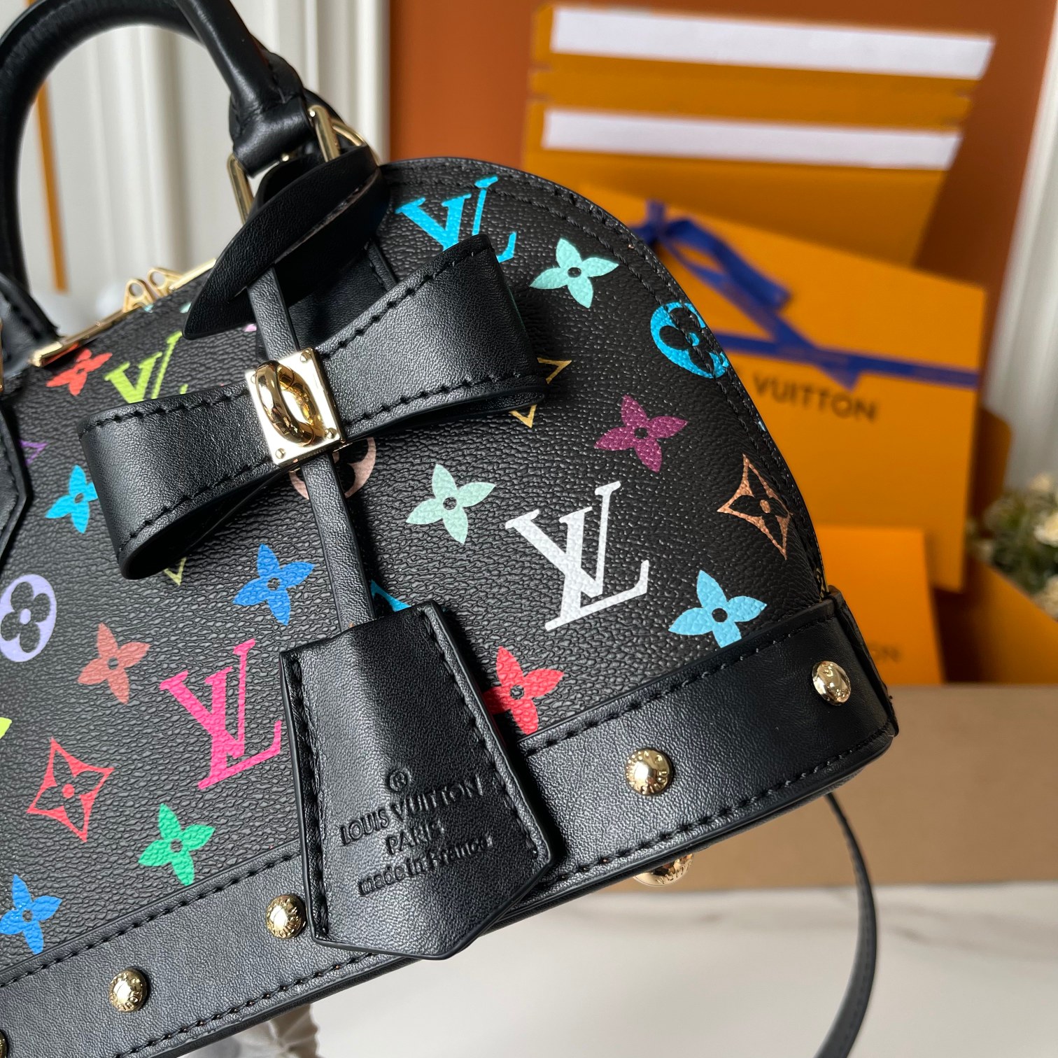 Designer Monogram x Murakami  x TM Alma BB Black Bag - Gorchic - $132.99