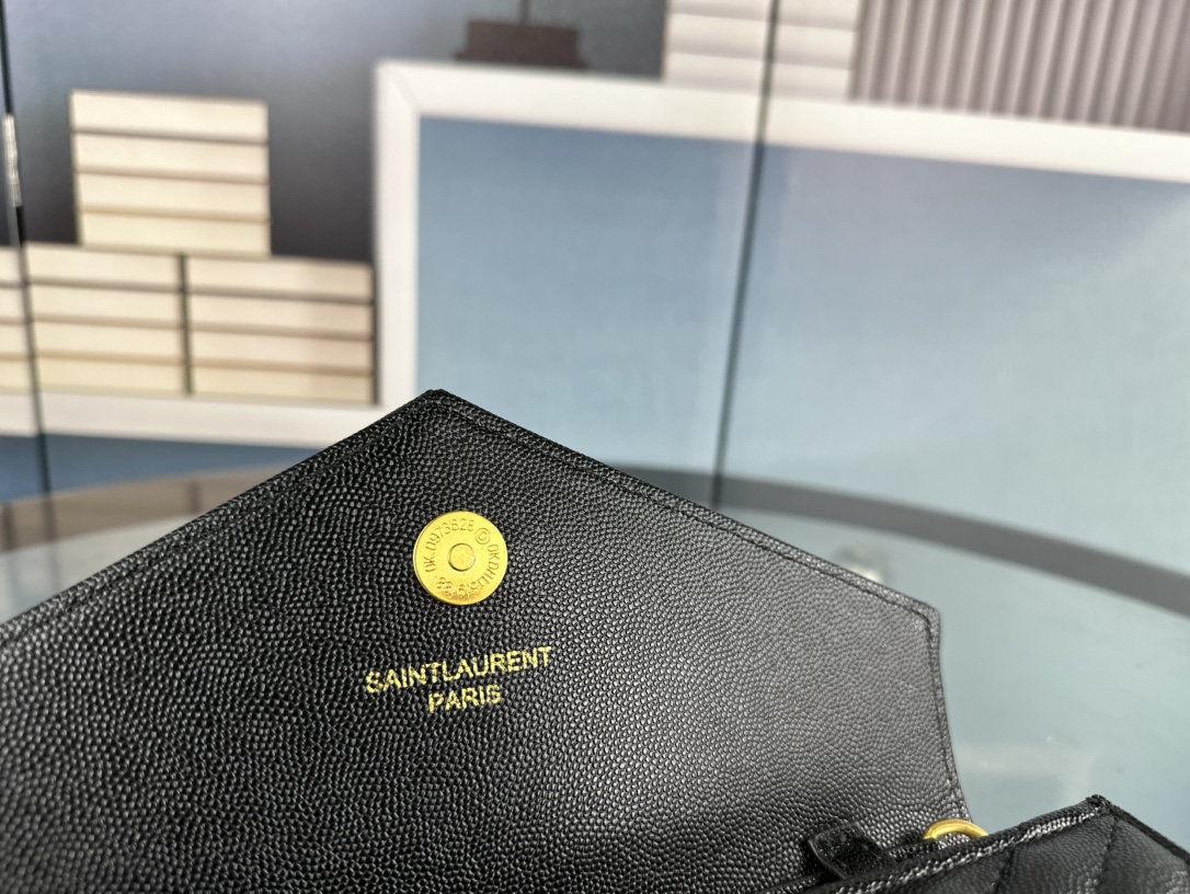 Lady Designer Fashion Cassandre Envelope- Black - Gold Metal - Gorchic - $119.99