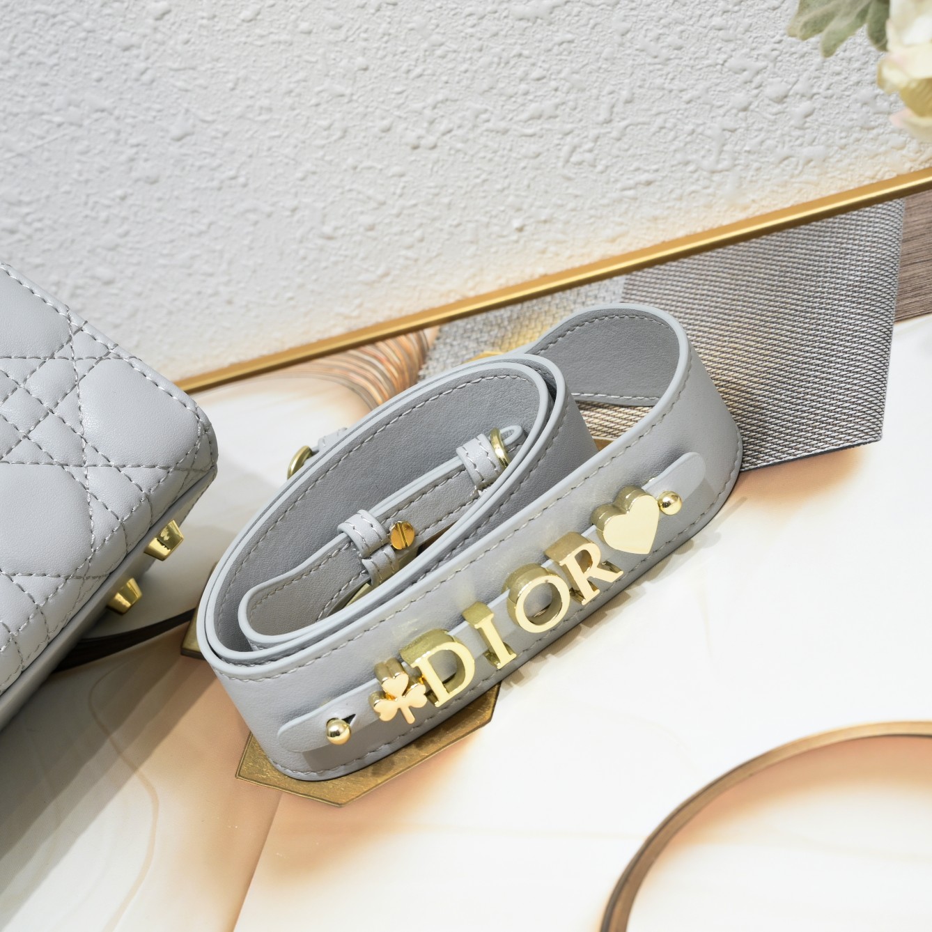 D Inspired Small Lady D Inspired Bag Light Blue Cannage Calfskin Golden Hardware - Bag - Gorchic - $144.99