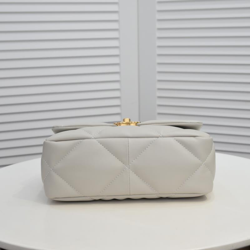 CC Inspired Calfskin Quilted CC Inspired 19 Flap White -Golden - Bag - Gorchic - $132.99