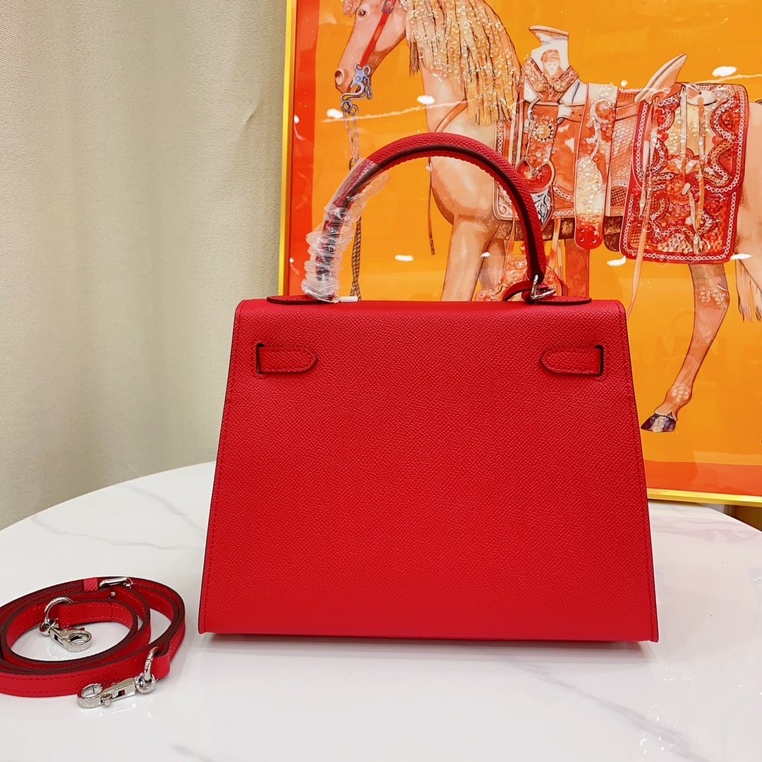 H-Inspired Kelly Haze Red Silver Hardware - Bag - Gorchic - $156.99