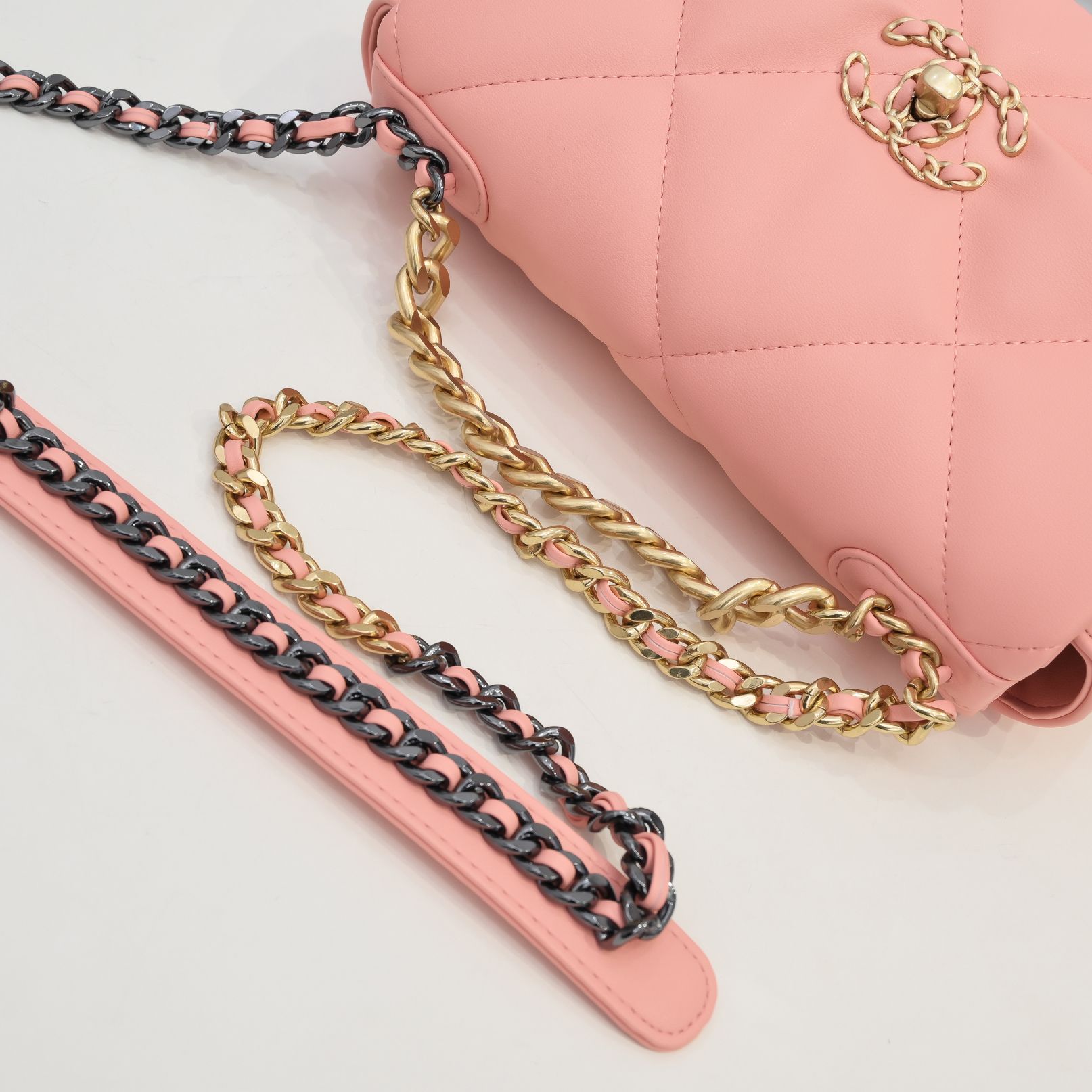 CC Inspired Calfskin Quilted CC Inspired 19 Flap Grey -Golden - Bag - Gorchic - $132.99