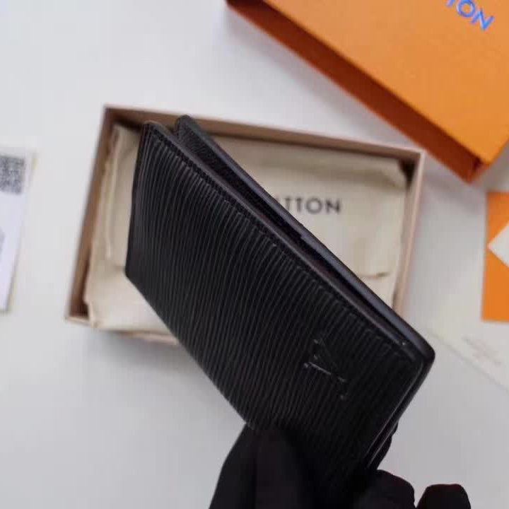 Designer Monogram Card Case Black Wallet - Gorchic - $110.99