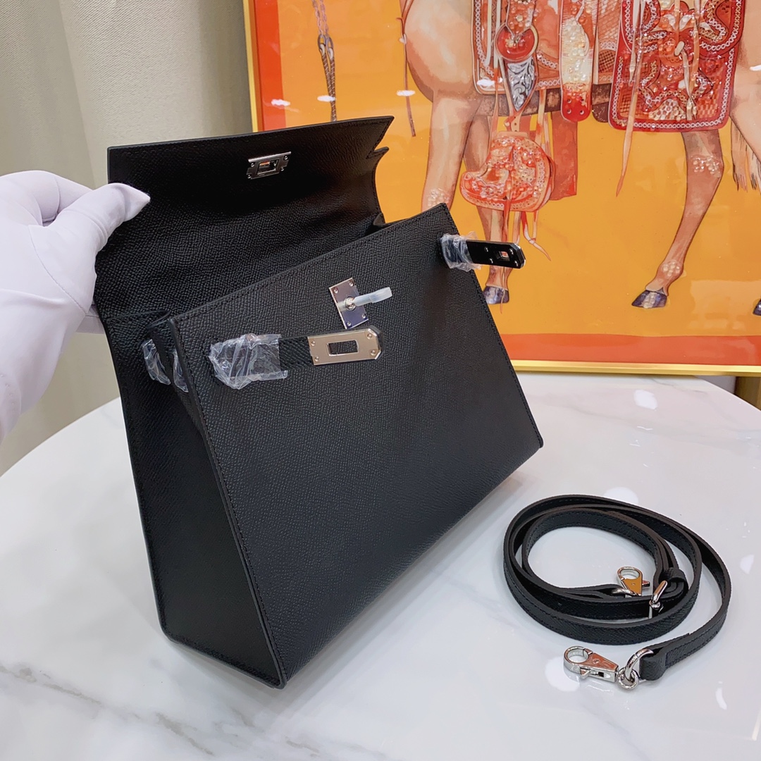 H-Inspired Kelly Haze Black Silver Hardware - Bag - Gorchic - $148.99