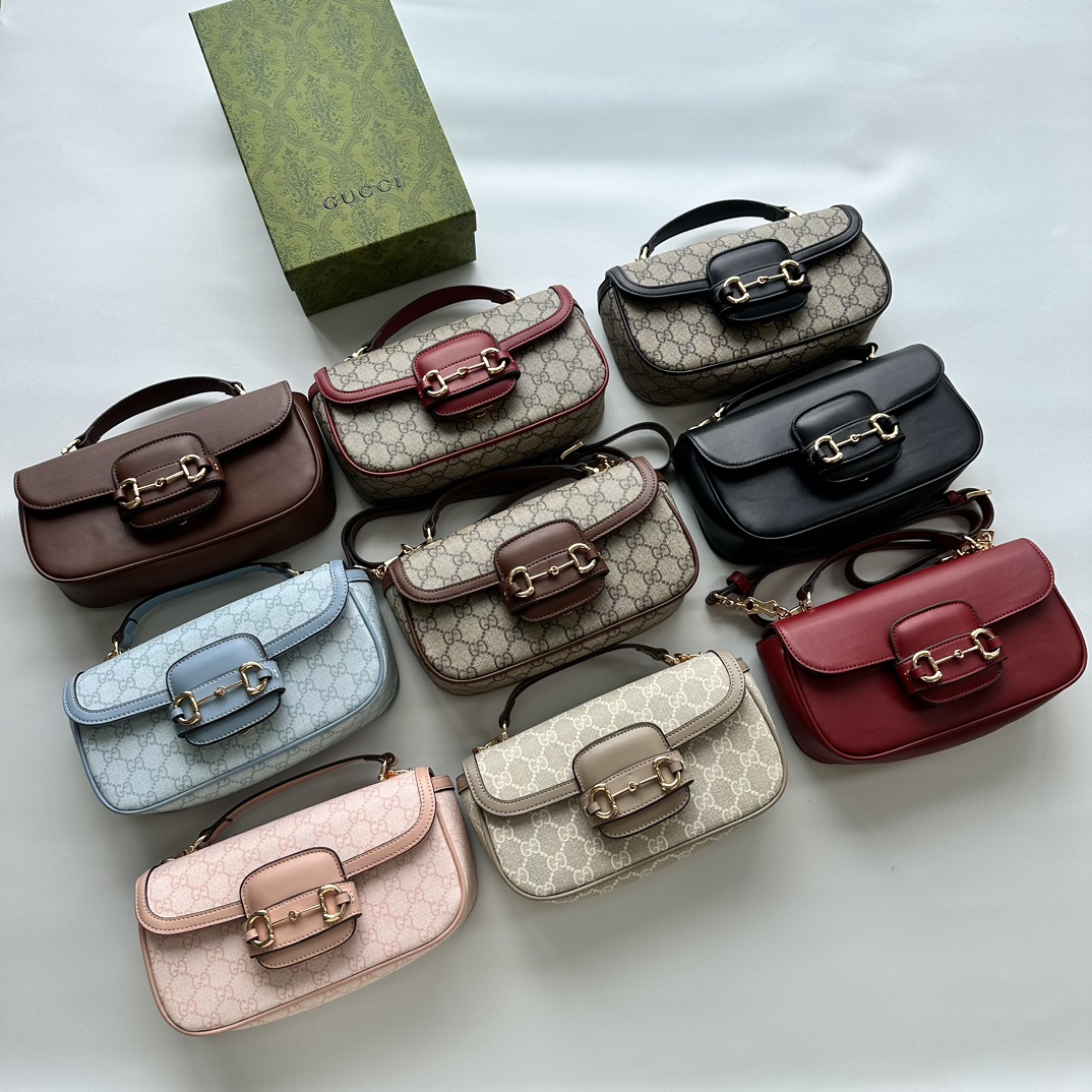 Double-G Horsebit 1955 Small Grey Shoulder Bag - Gorchic - $121.99