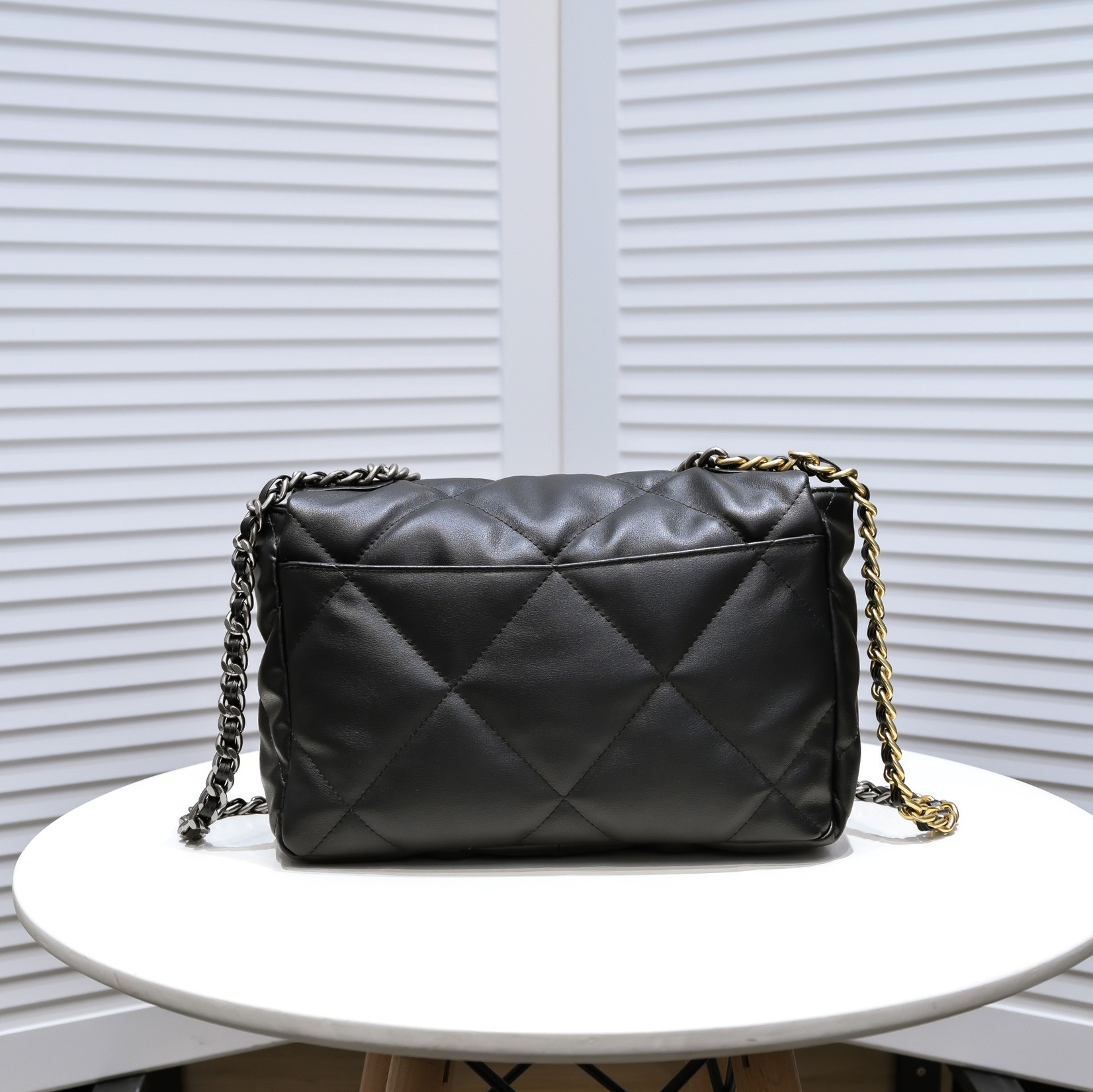 CC Inspired Calfskin Quilted Large CC Inspired 19 Flap Black - Bag - Gorchic - $131.99