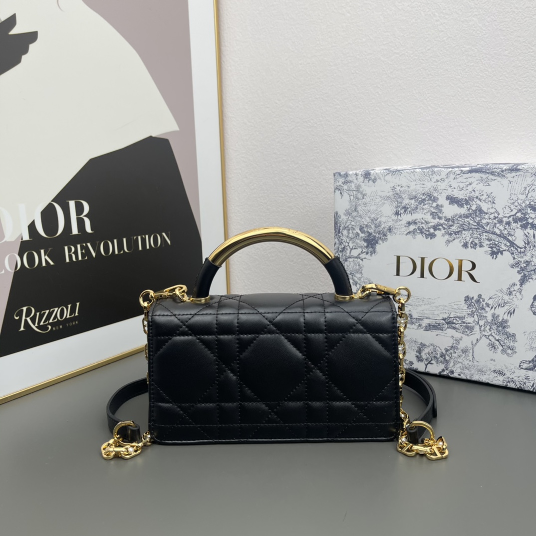 D Inspired ange mini black leather Black bag - Bag - Gorchic - $146.99