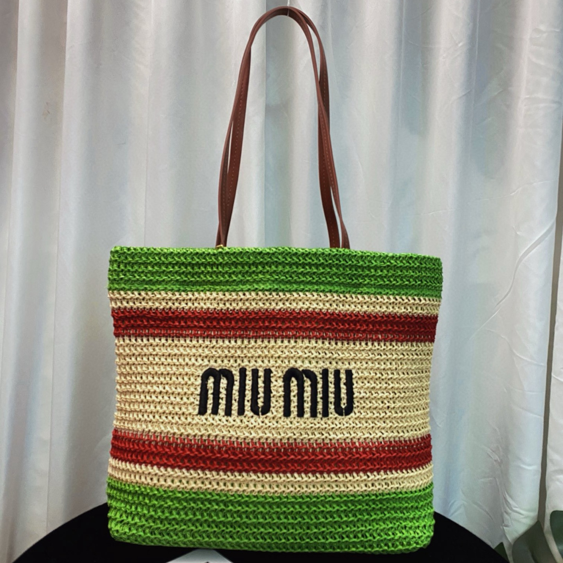 MU Faux Raffia Woven Tote Bag - Gorchic - $112.99