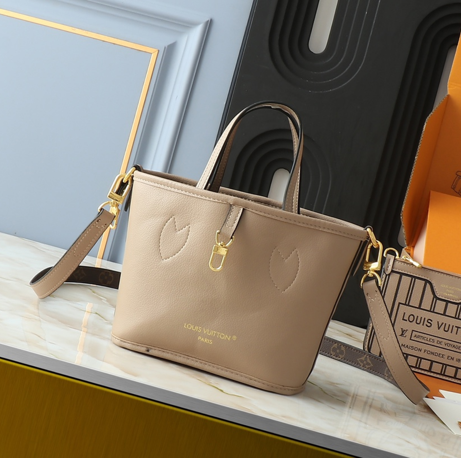 Designer Monogram Neverfull Gray Small Handbag - Bag - Gorchic - $119.99