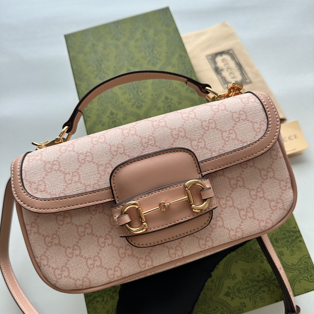 Double-G Horsebit 1955 Small Pink Shoulder Bag - Gorchic - $121.99