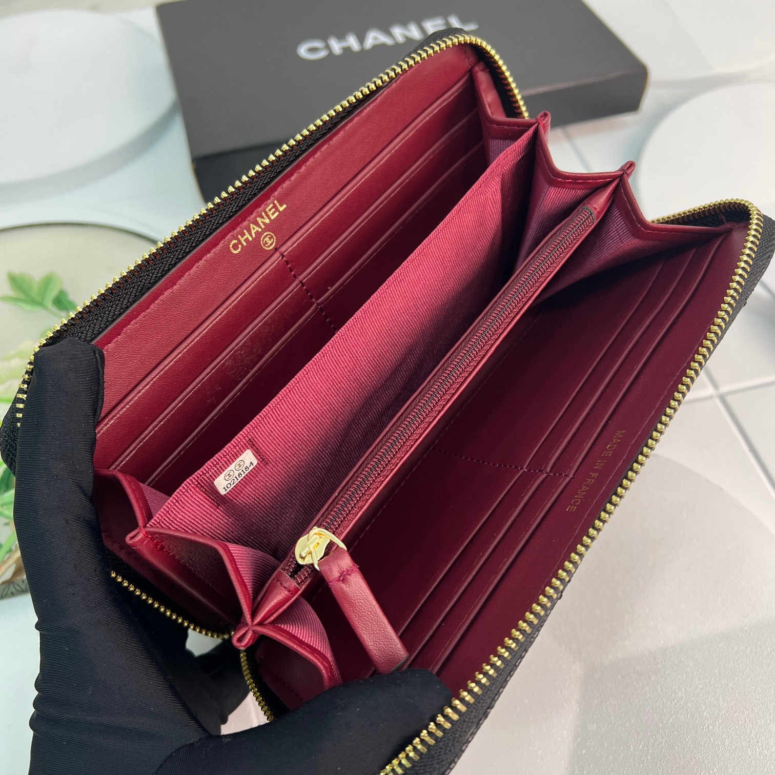 CC Inspired Boy Zip Around Wallet Quilted Caviar Long-Fish Seed Gold Wallet - Gorchic - $52.99