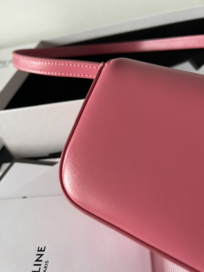 CL MINI TRIOMPHE IN SHINY CALFSKIN ROSE RED - Gorchic - $79.99