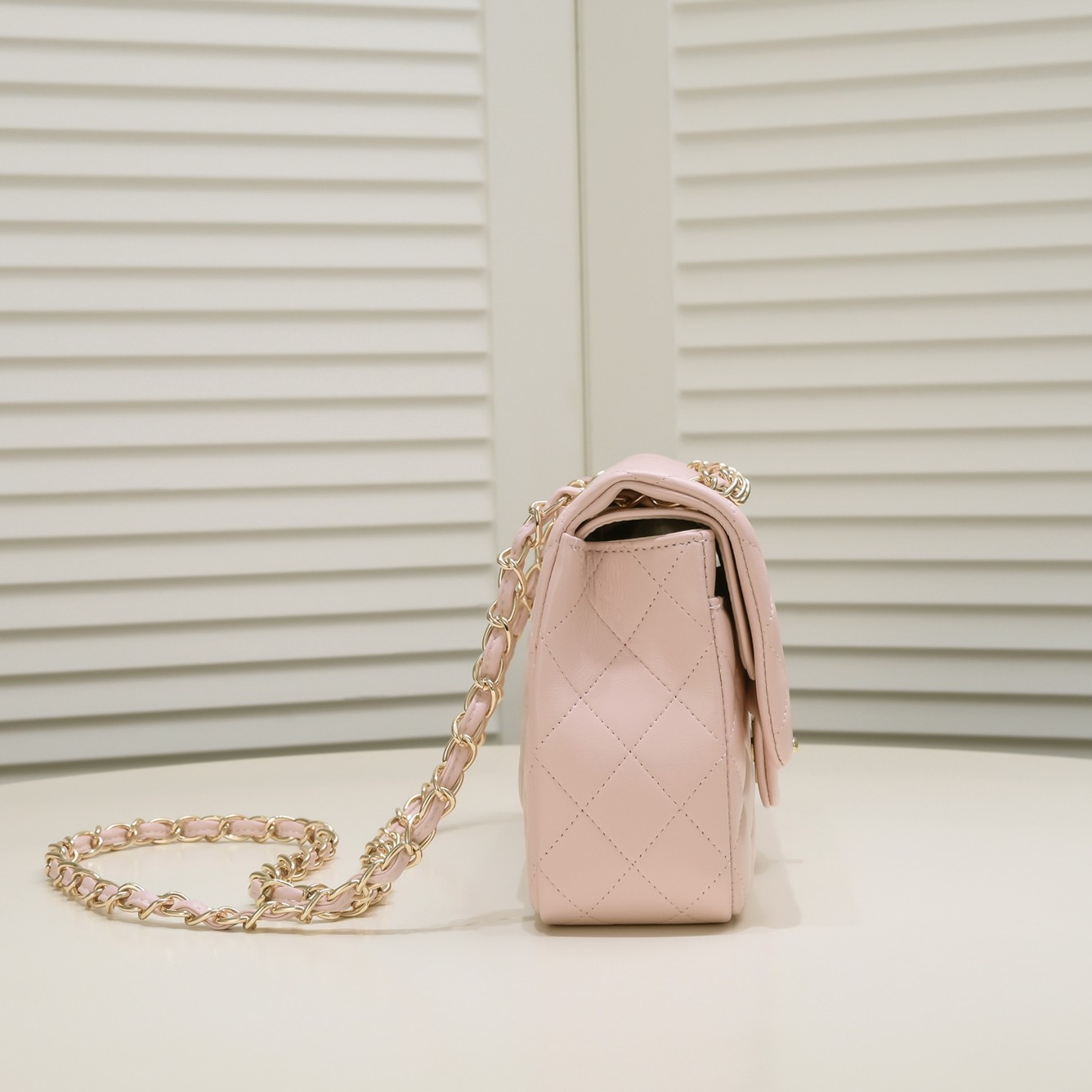 CC Inspired Classic Double Flap Bag Pink Golden Hardware - Bag - Gorchic - $122.99
