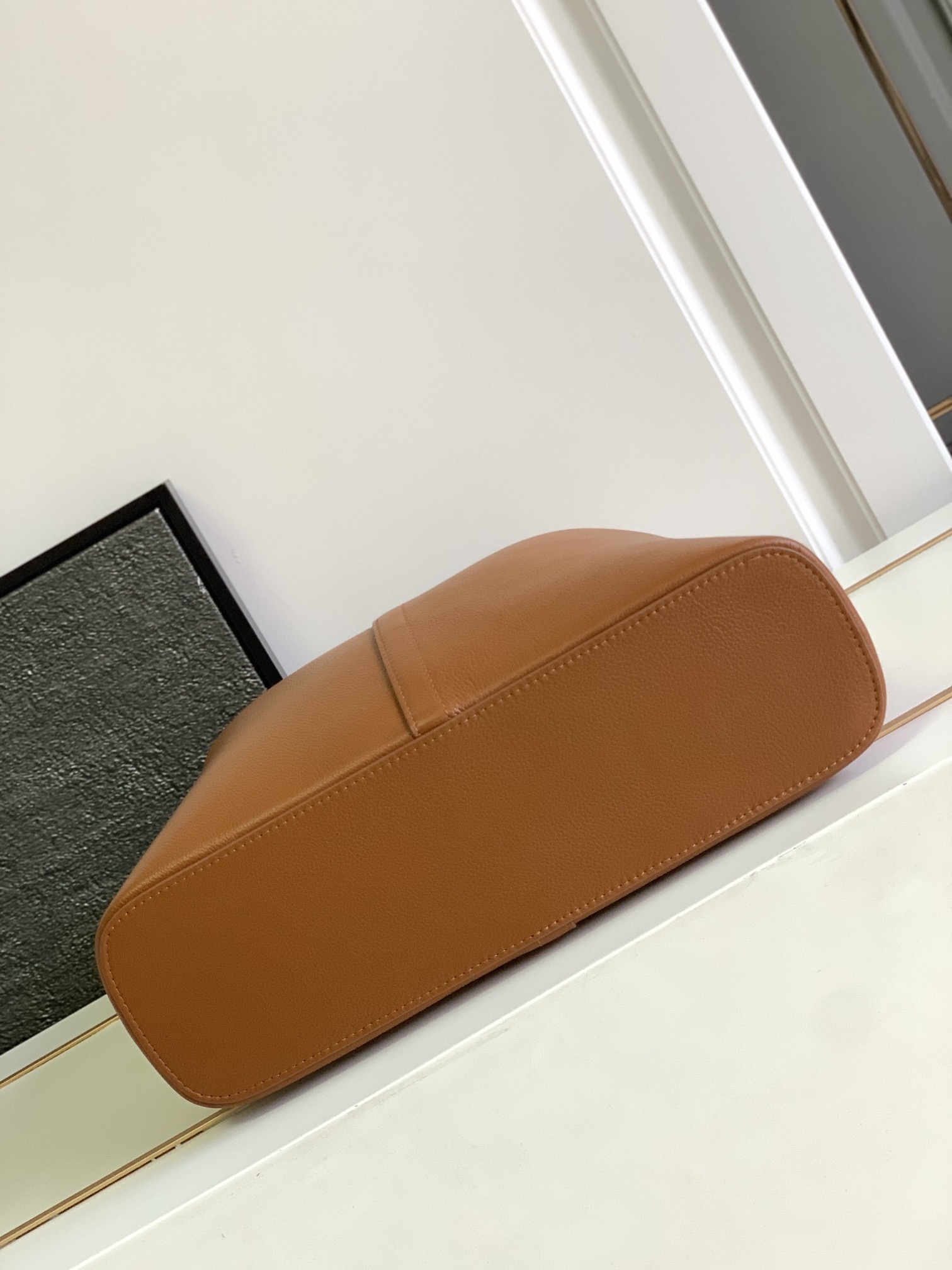 Hourglass iconic Lock Trim Large Tramp Bag - Brown Bag - Gorchic - $144.99