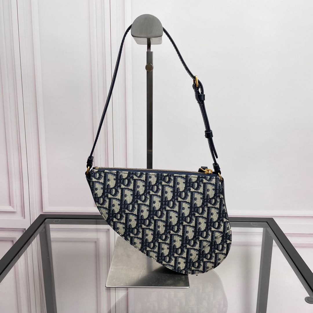 D Inspired Saddle Rodeo Pouch  Blue D Inspired Oblique Jacquard - Bag - Gorchic - $148.99