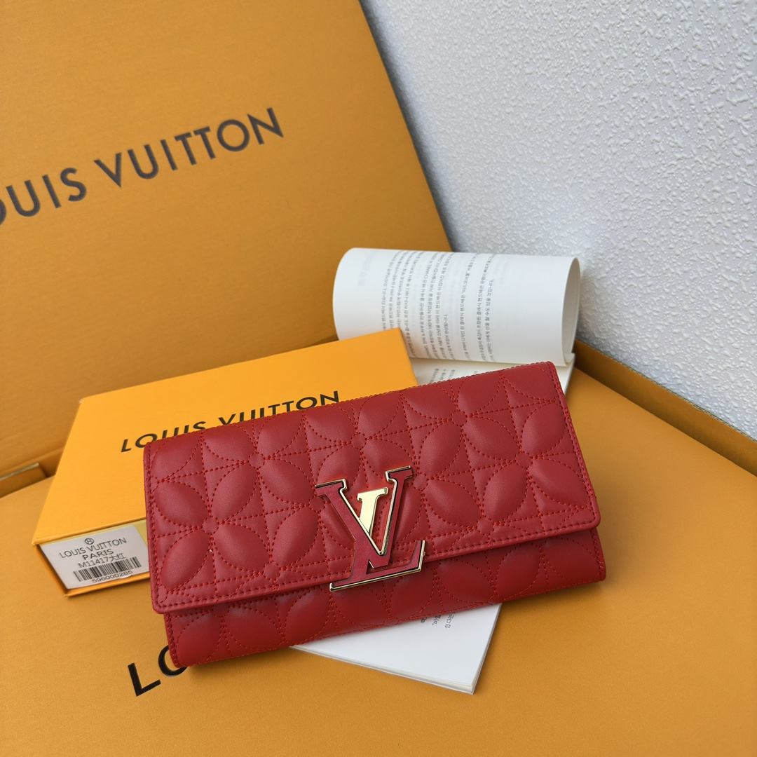 Designer Monogram Capucines Compact Maxi Red Wallet ﻿ - Gorchic - $59.99