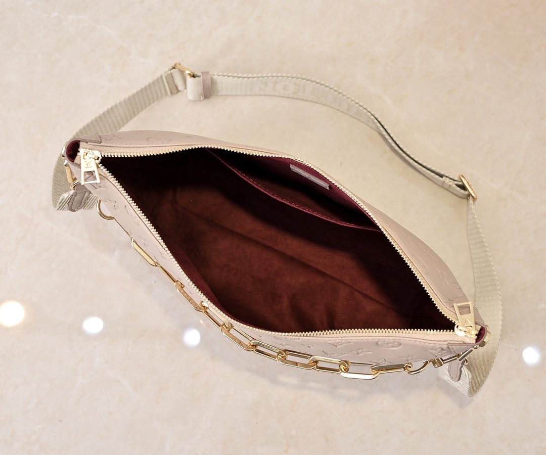 Designer Monogram Coussin Hobo MM Galet Bag - Gorchic - $122.99