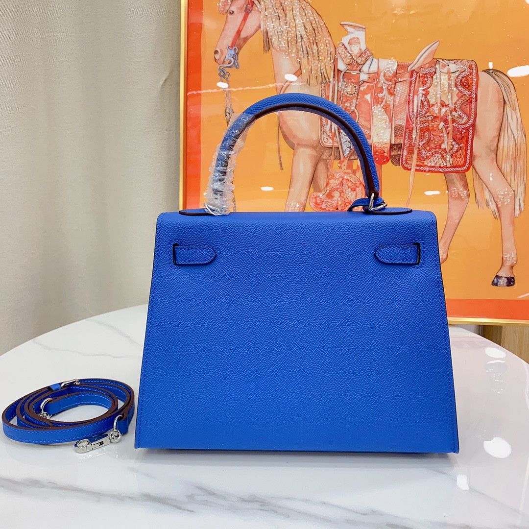 H-Inspired Kelly Haze Deep Blue Silver Hardware - Bag - Gorchic - $156.99