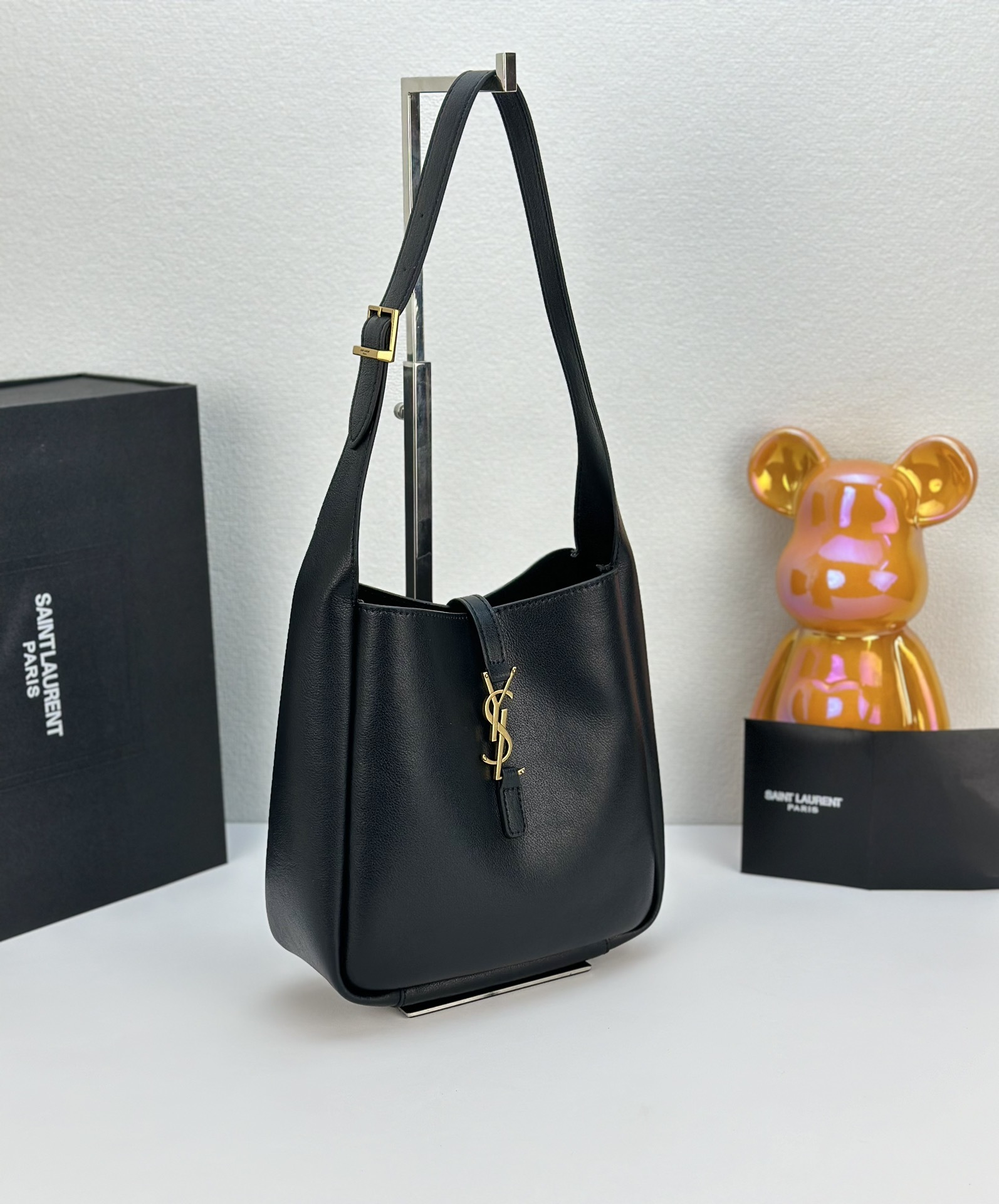 Lady Designer LE 5 À 7 small bag in soft python Black - Bag - Gorchic - $165.99