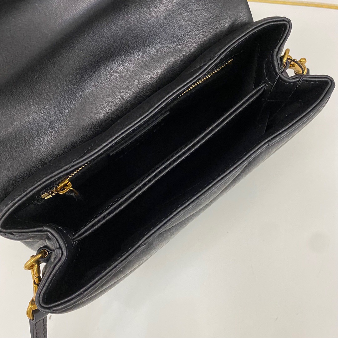 Lady Designer Loulou Toy quilted leather shoulder bag black - Bag - Gorchic - $114.99