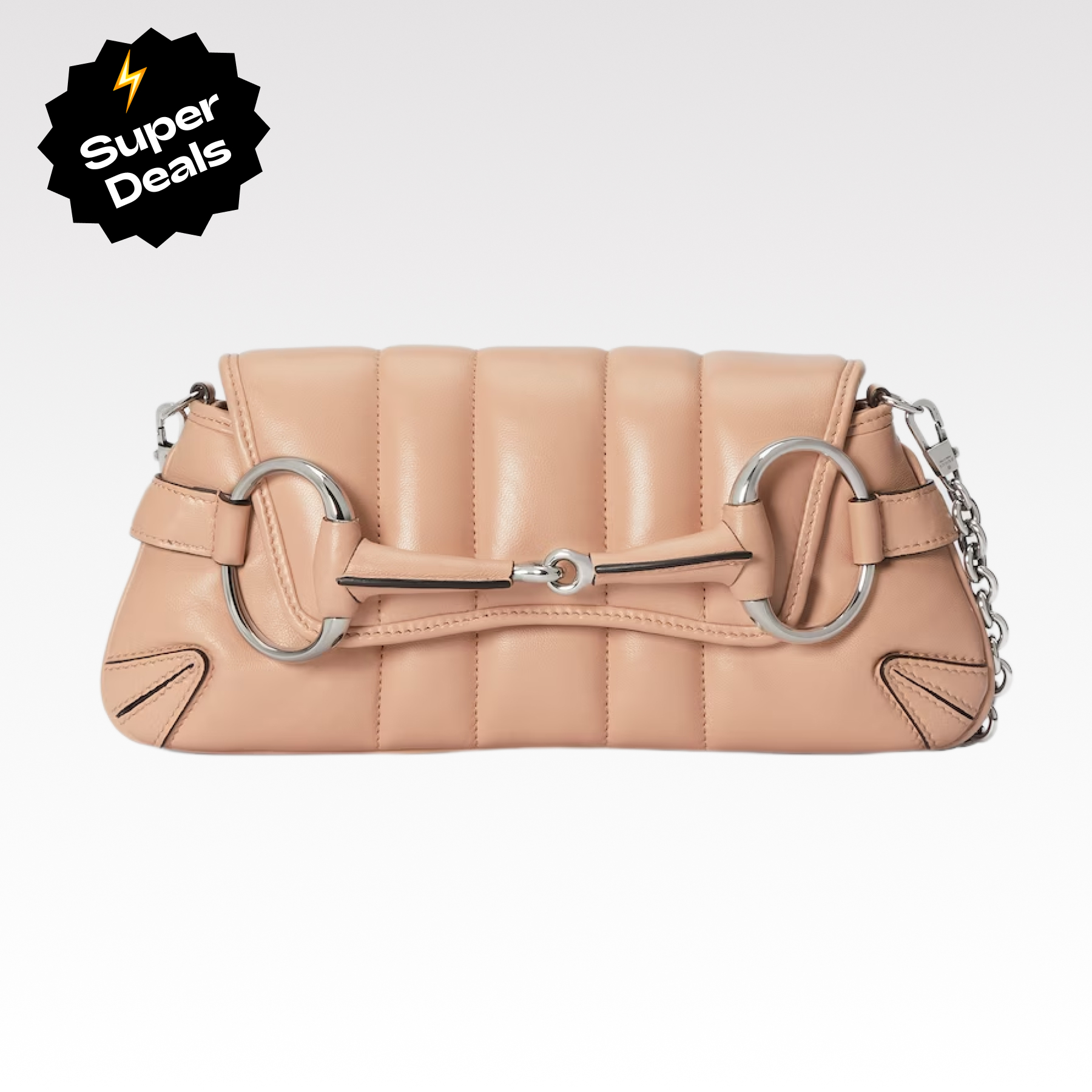 Double-G Horsebit Chain Small Shoulder Bag Rose Beige - Bag - Gorchic - $110.99