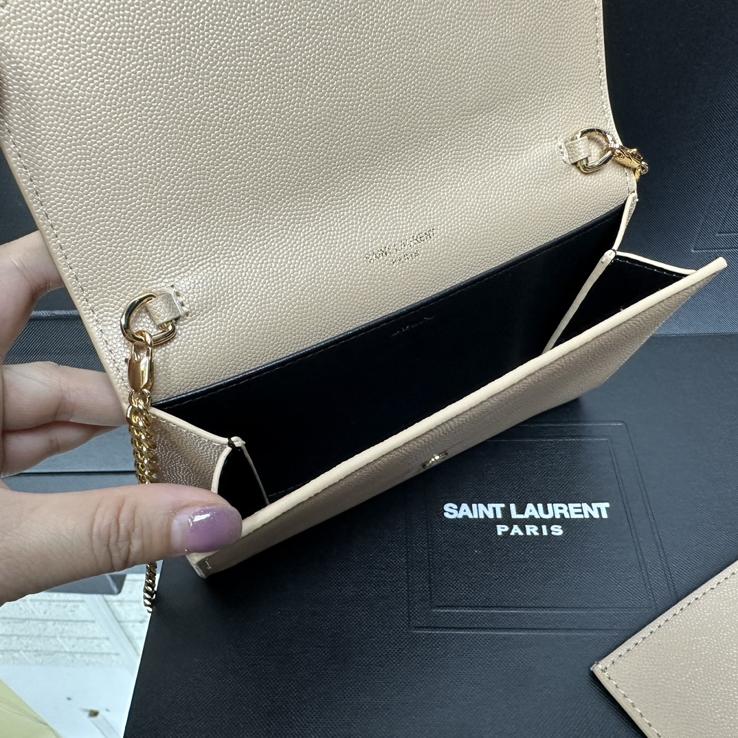 Lady Designer  Grain De Poudre Monogram Uptown Chain Wallet Dark Beige-Gold hardware - Bag - Gorchic - $112.99