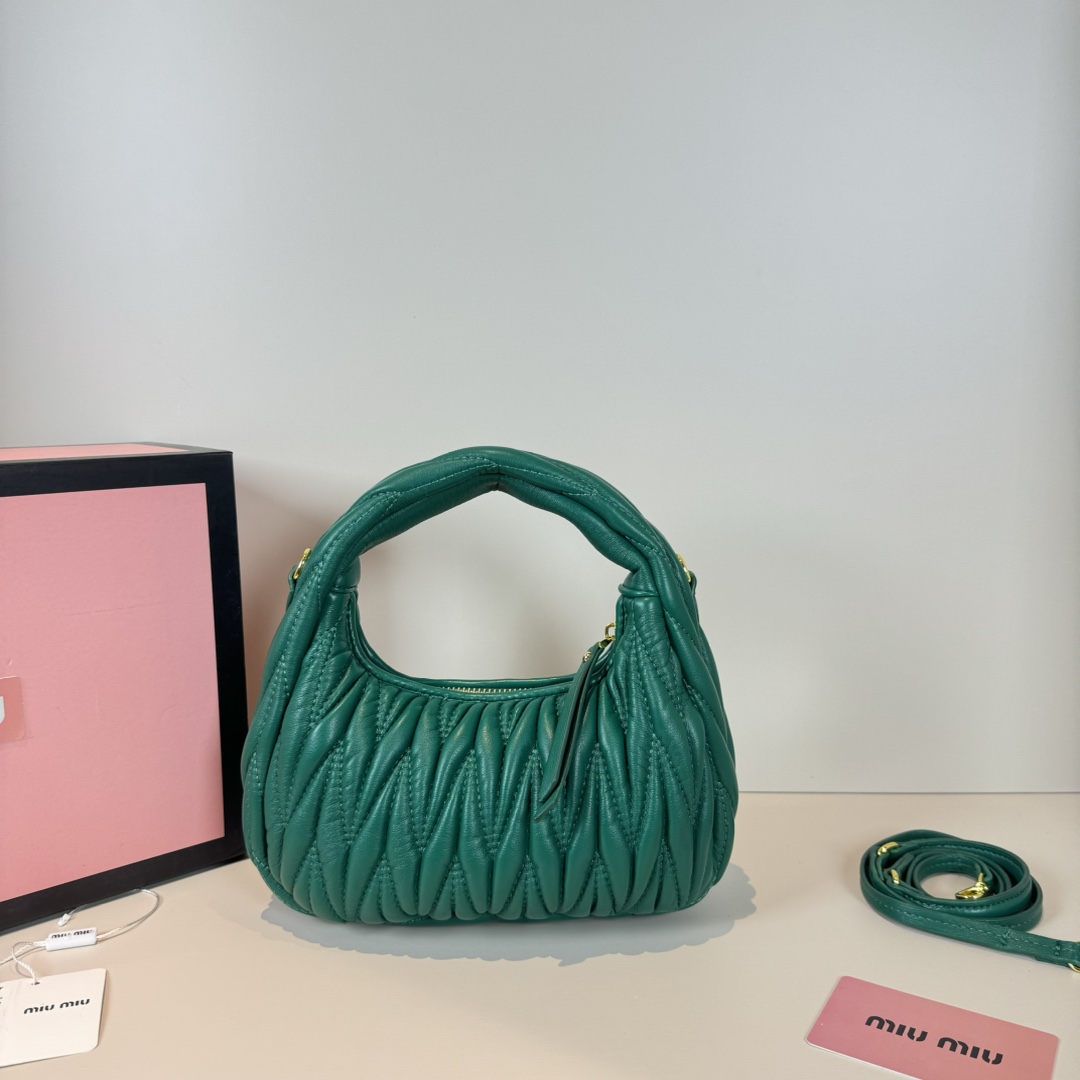 MU Wander matelassé nappa leather hobo bag handbag - Bag - Gorchic - $114.99