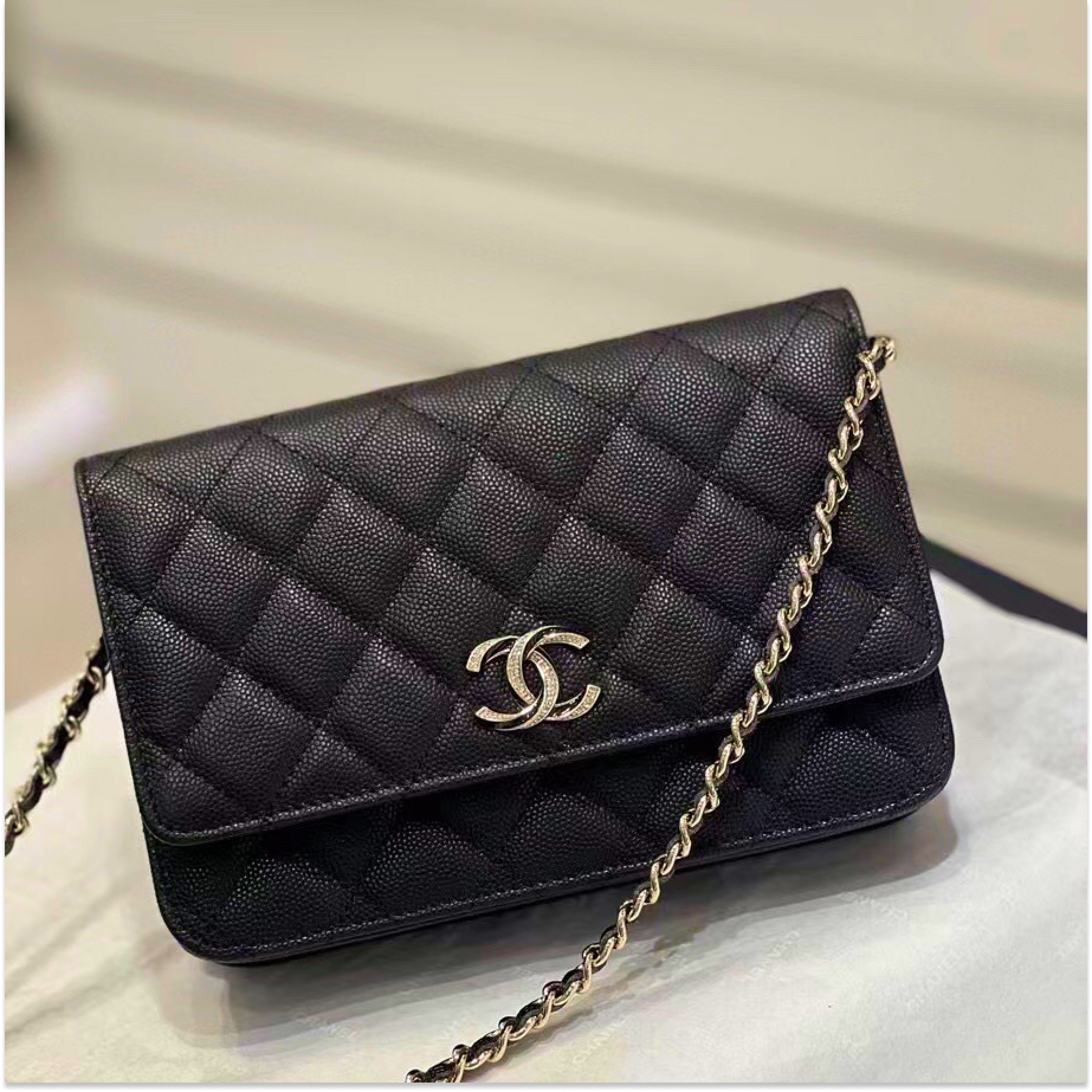 CC Inspired Classic Calfskin Handbags On Chain with Golden Hardward - Bag - Gorchic - $125.99