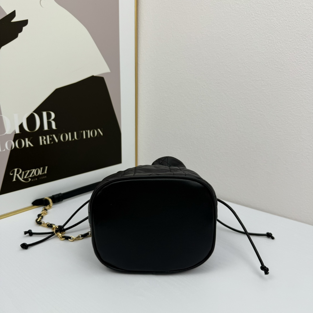 D Inspired 30 Montaigne Drawstring Mini Bucket Bag - Black Bag - Gorchic - $173.99