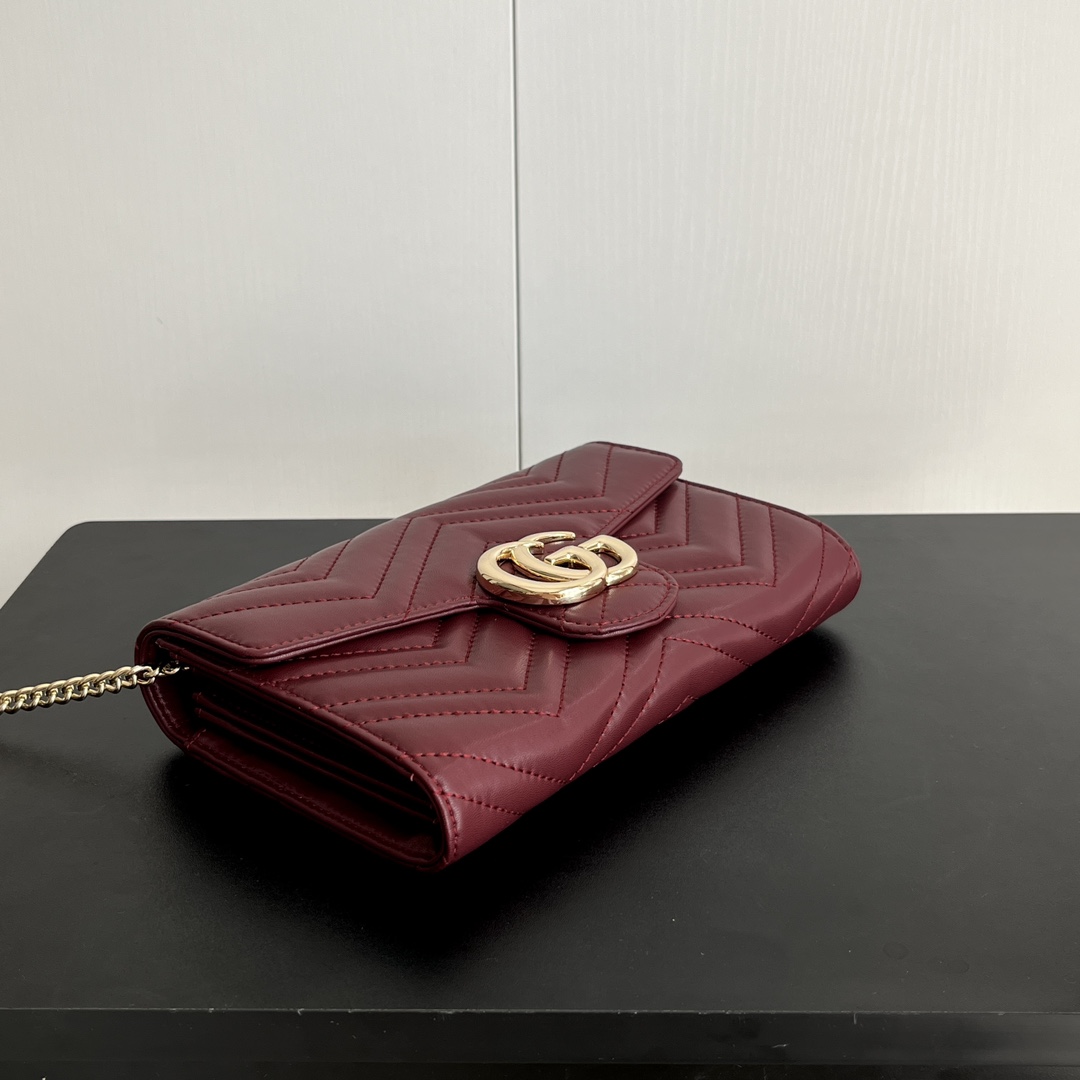 Double-G Marmont Chain Wallet - Red Wallet - Gorchic - $123.99