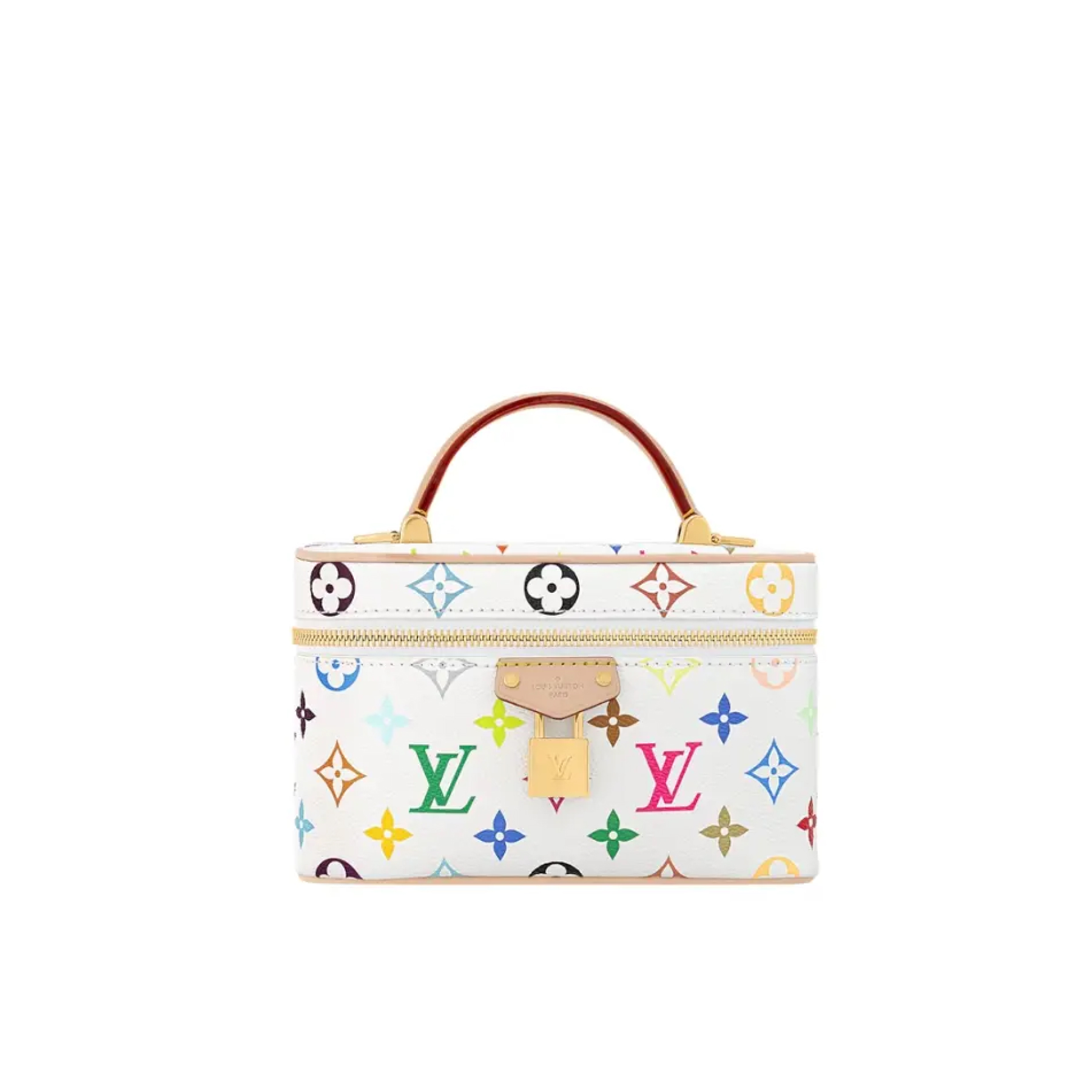 Designer Monogram x Murakami  x TM Vanity Chain Pouch White Multicolored in Coated Canvas Bag - Gorchic - $132.99