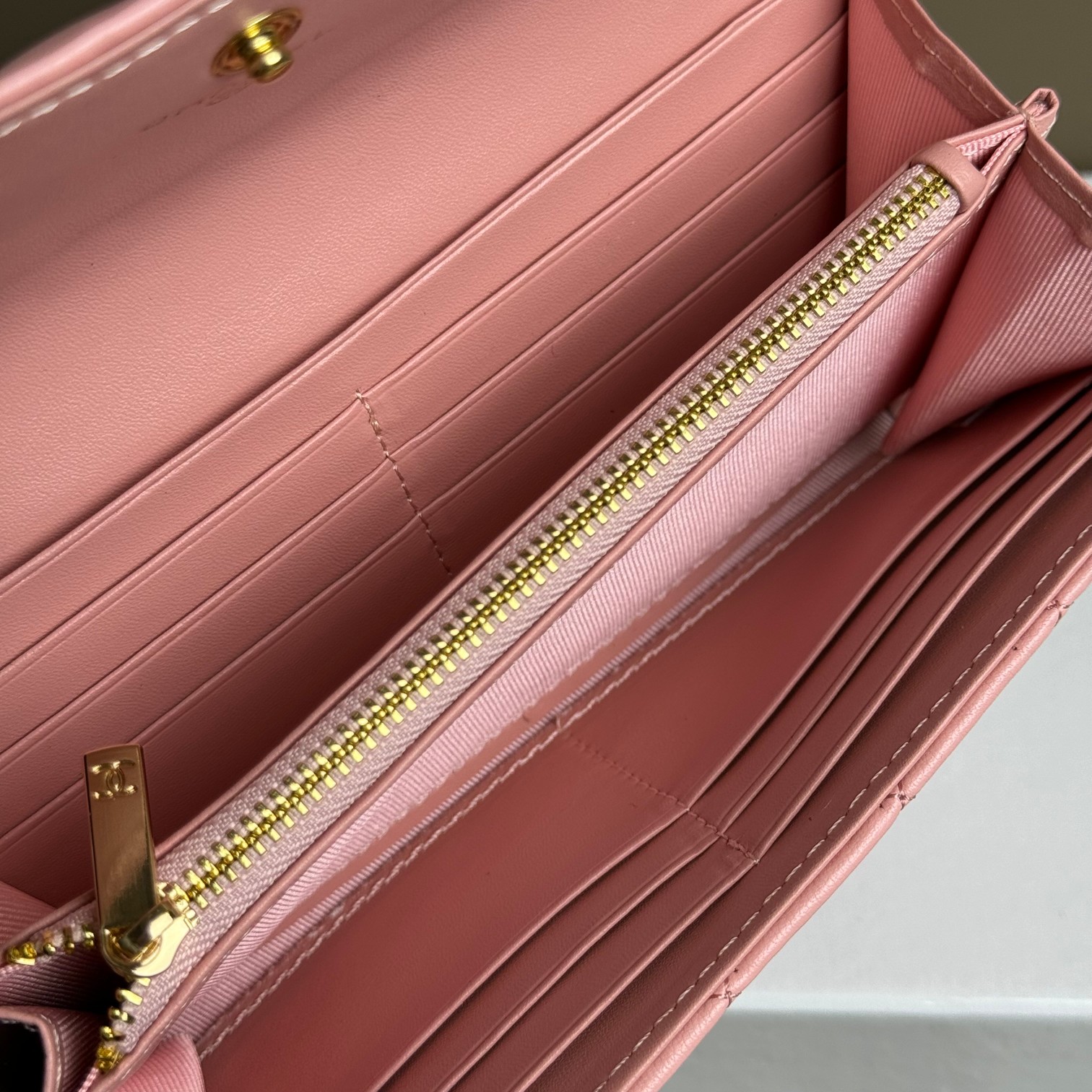 CC Inspired Counterfeit Caviar Leather Wallet-Pink Wallet - Gorchic - $59.99