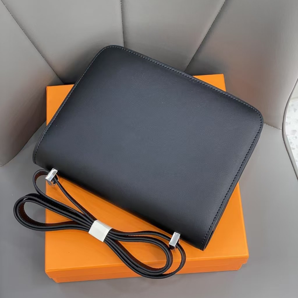 H-Inspired Constance leather Silver crossbody bag - Gorchic - $157.99