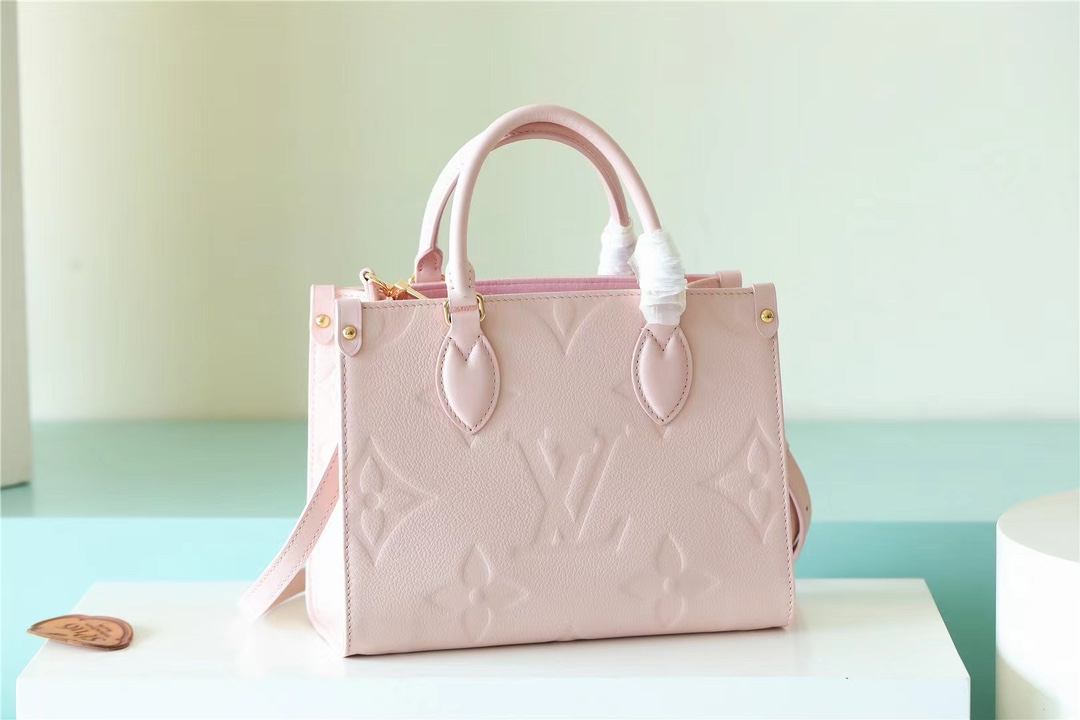 Designer Monogram Canvas Onthego PM Pink HandBag - Gorchic - $114.99