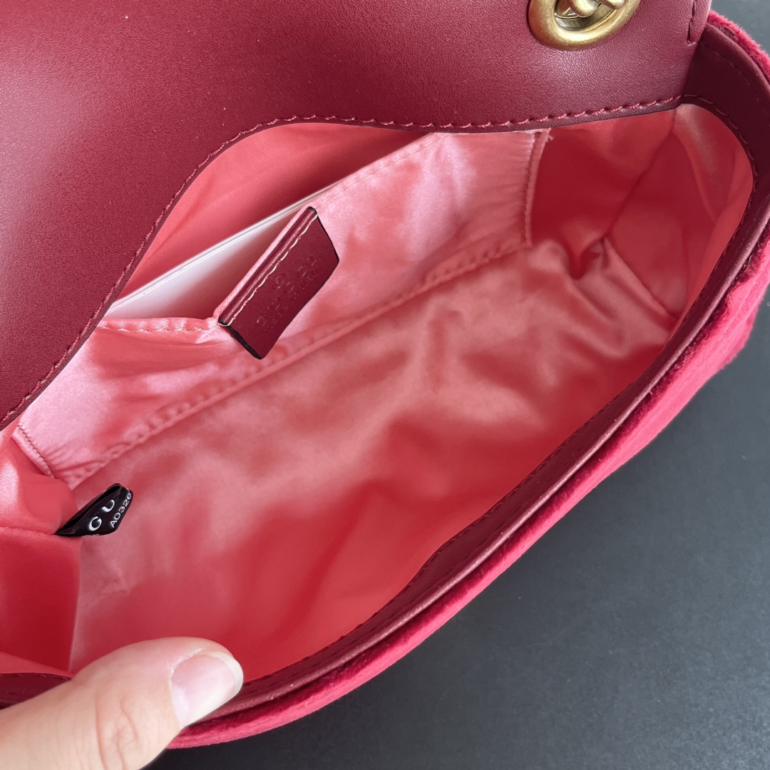 Double-G GG Marmont Veet Collection - Deep Red Bag - Gorchic - $131.99