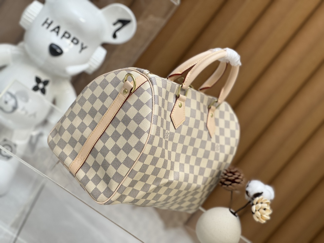 Designer Monogram Speedy Bandoulière 30 Damier Azur Canvas Women Handbag - Bag - Gorchic - $124.99