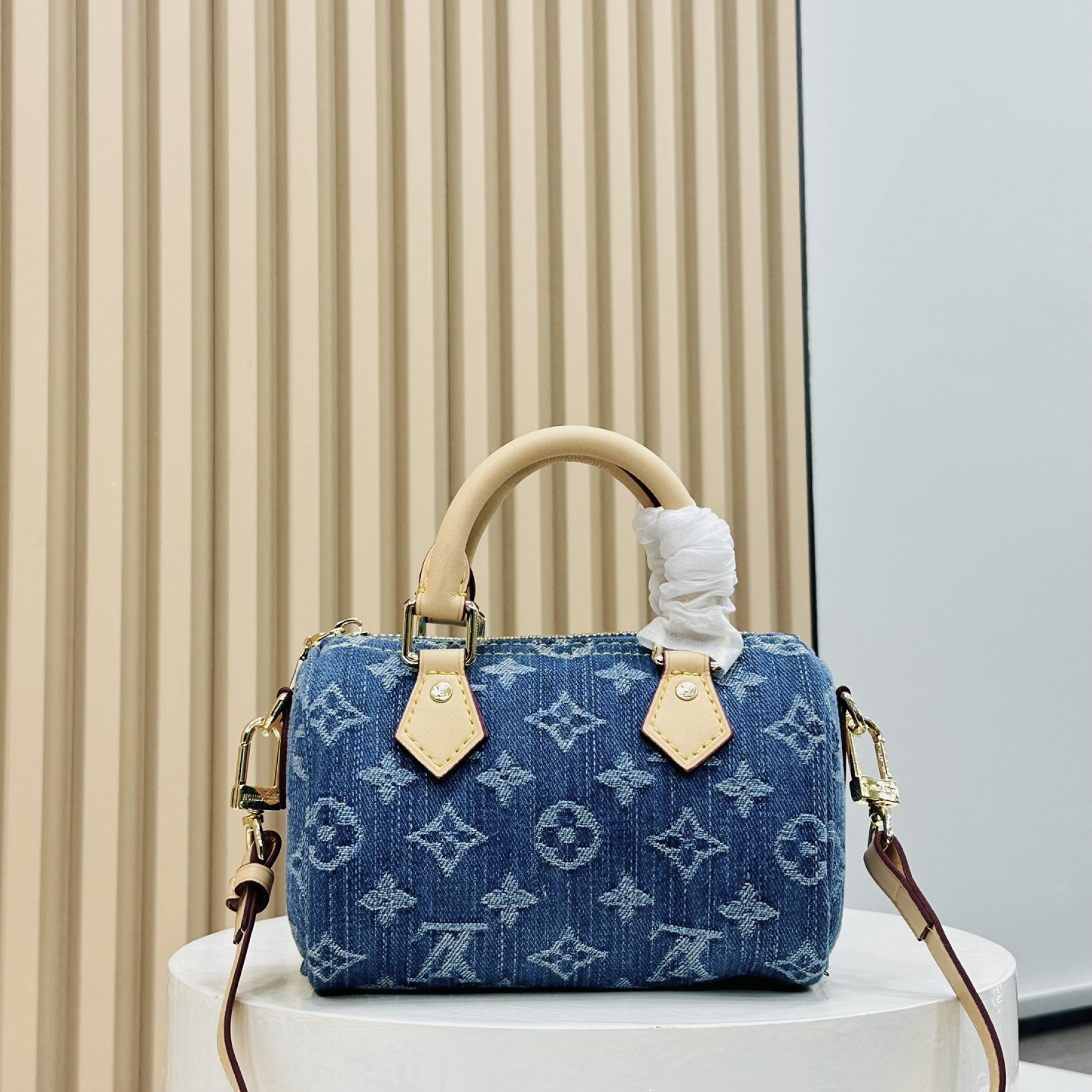 Designer Monogram Denim Nano Speedy Bag - Gorchic - $131.99