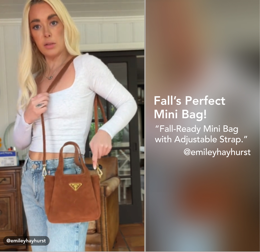 Saffiano texture Suede Brown Mini Tote Bag - Gorchic - $120.99