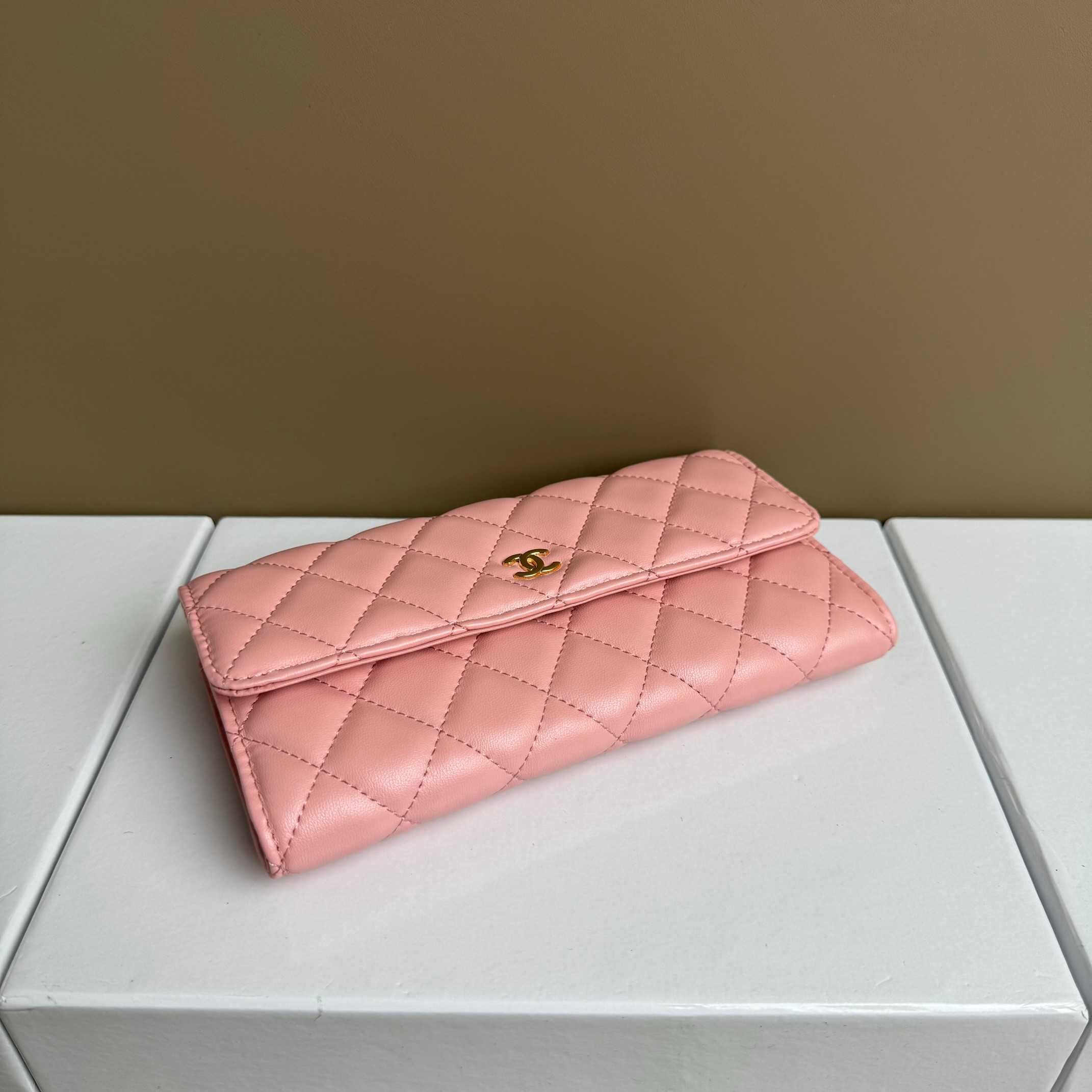 CC Inspired Counterfeit Caviar Leather Wallet-Pink Wallet - Gorchic - $59.99