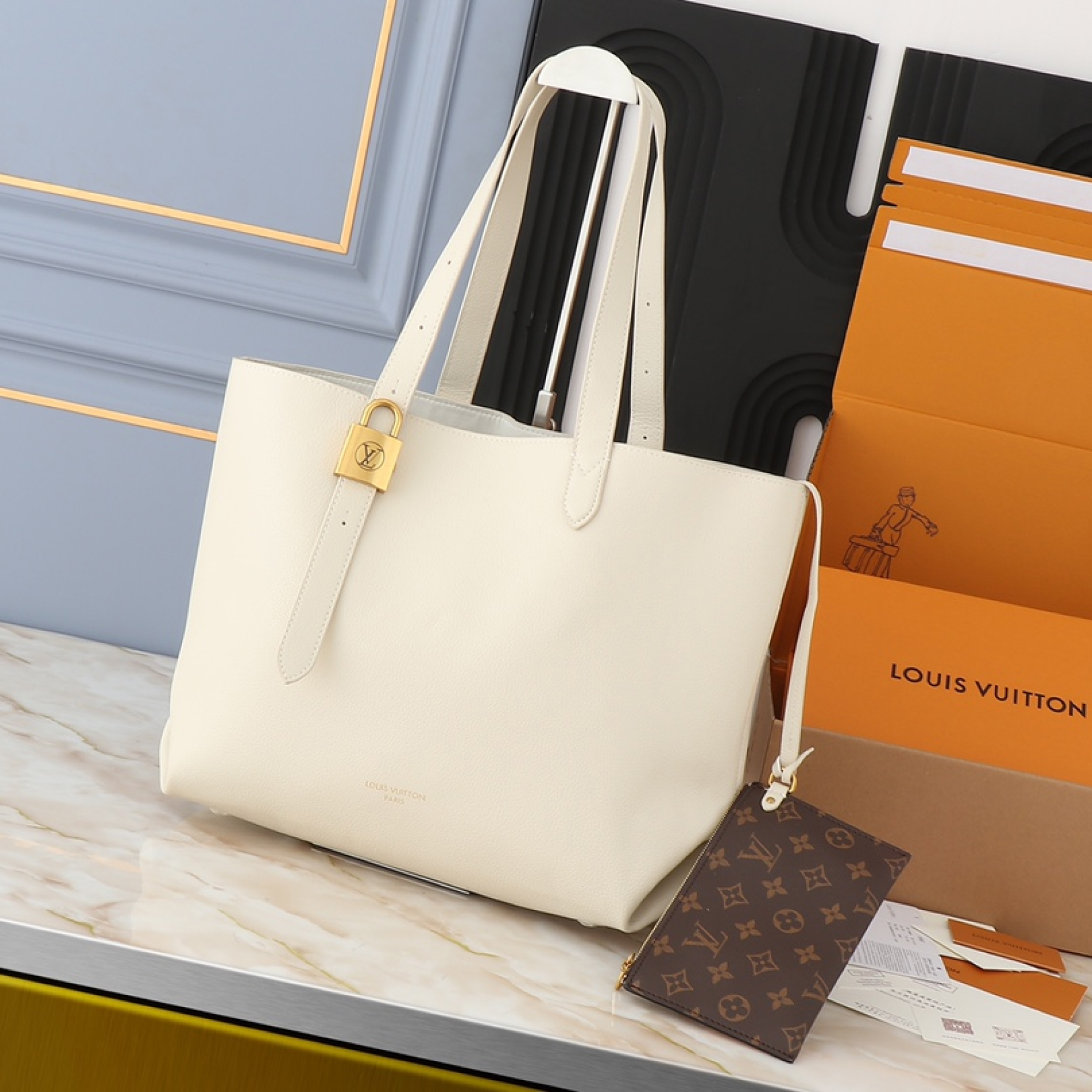 Designer Monogram Low Key Cabas MM White - Bag - Gorchic - $134.99