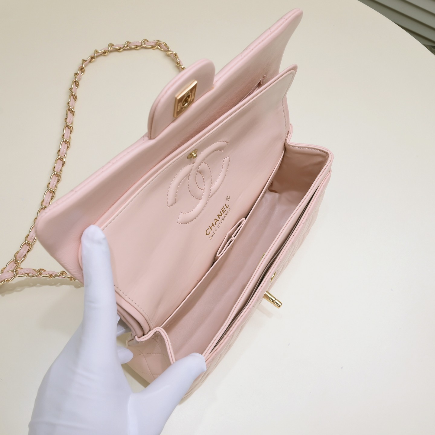 CC Inspired Classic Double Flap Bag Pink Golden Hardware - Bag - Gorchic - $122.99
