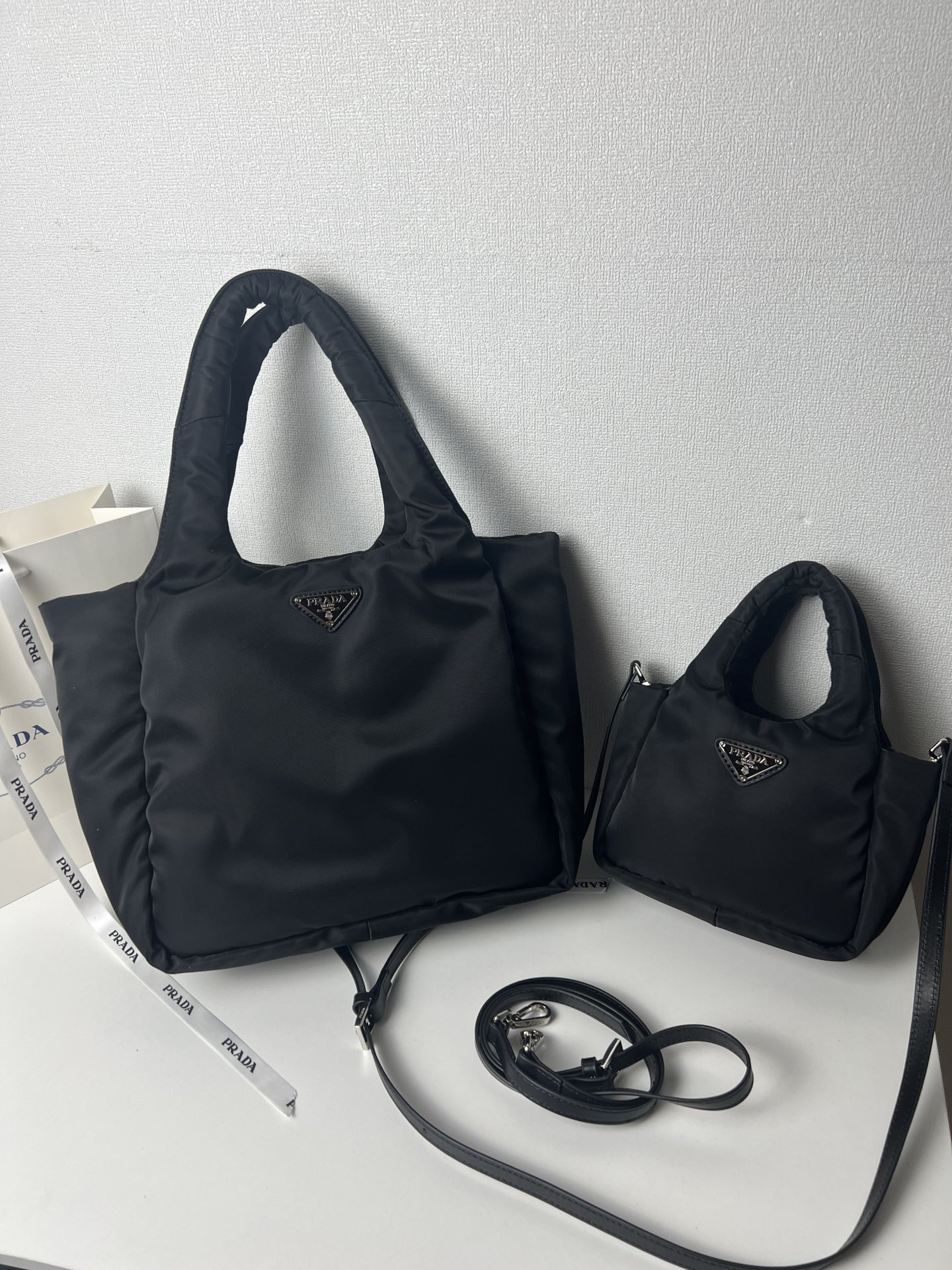 Saffiano texture Nylon Cotton Small Tote Bag - Gorchic - $130.99