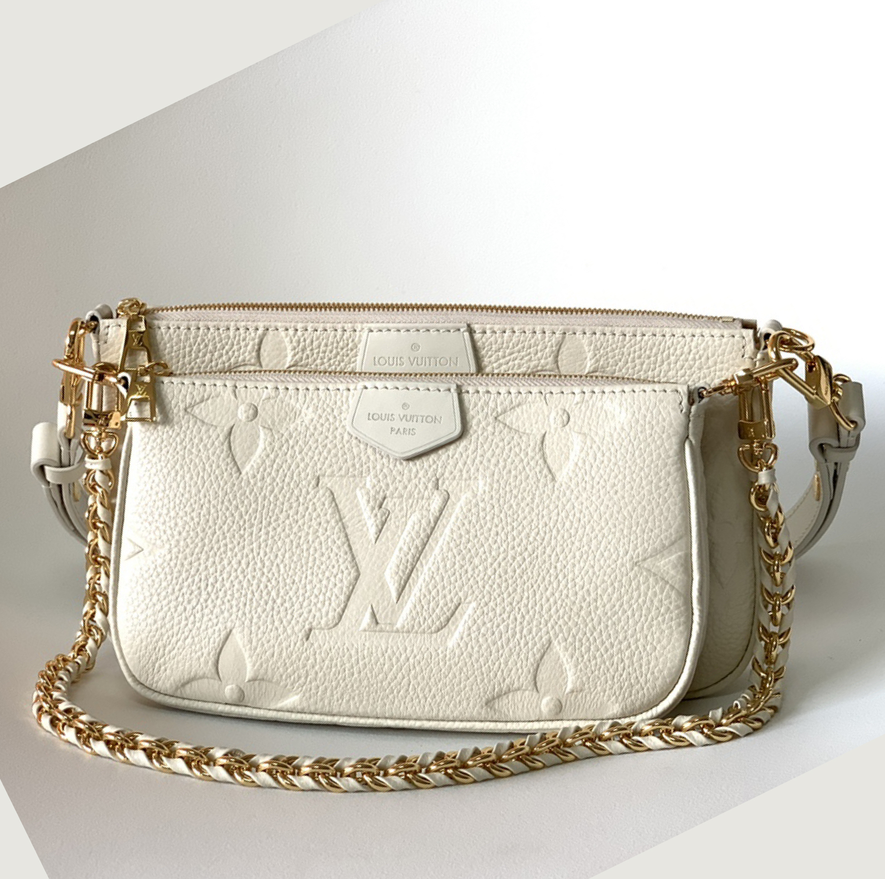Designer Monogram Multi Pochette Accessoires Crossbody White Bag - Gorchic - $108.99